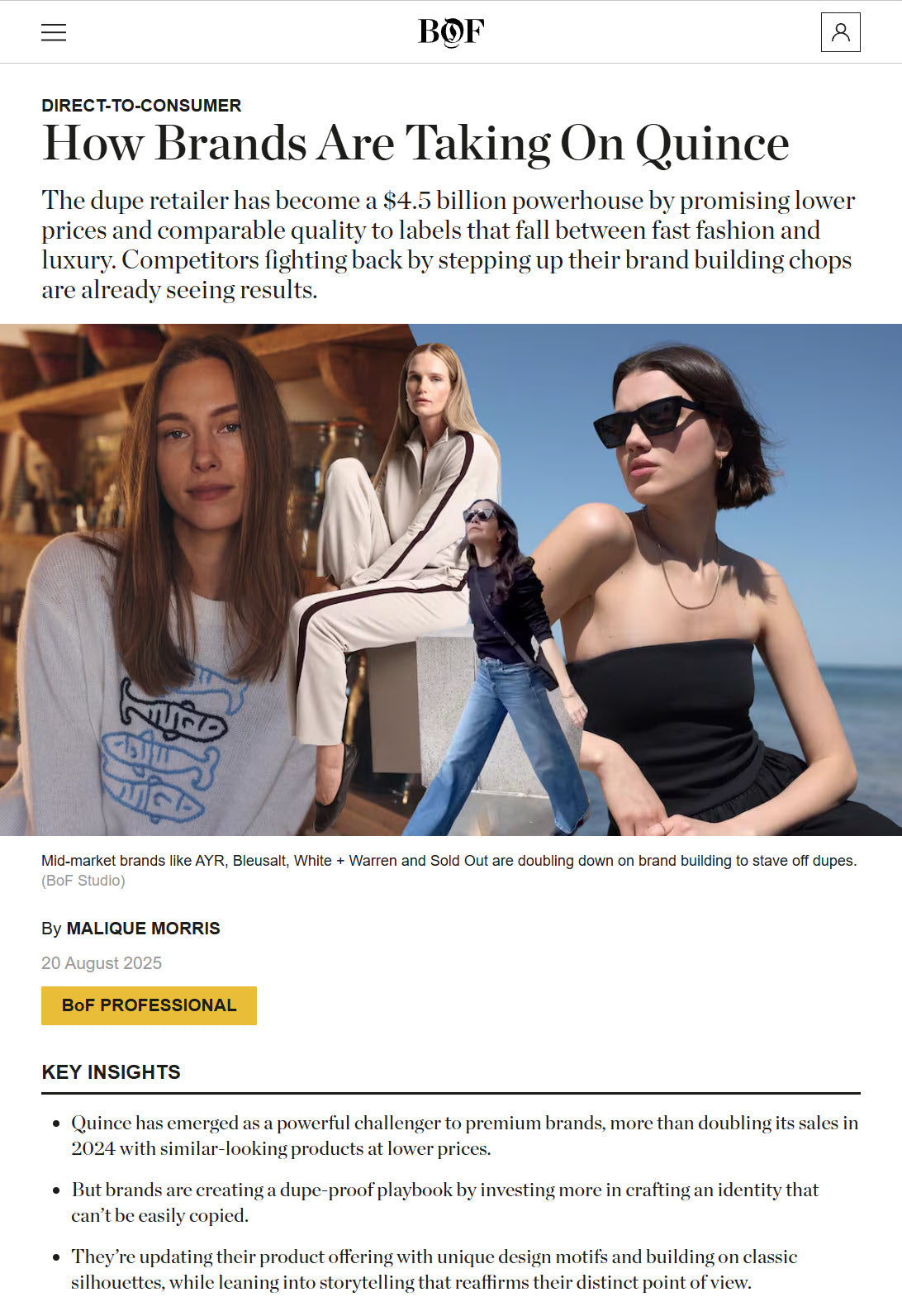 How Brands Are Taking On Quince – Bleusalt