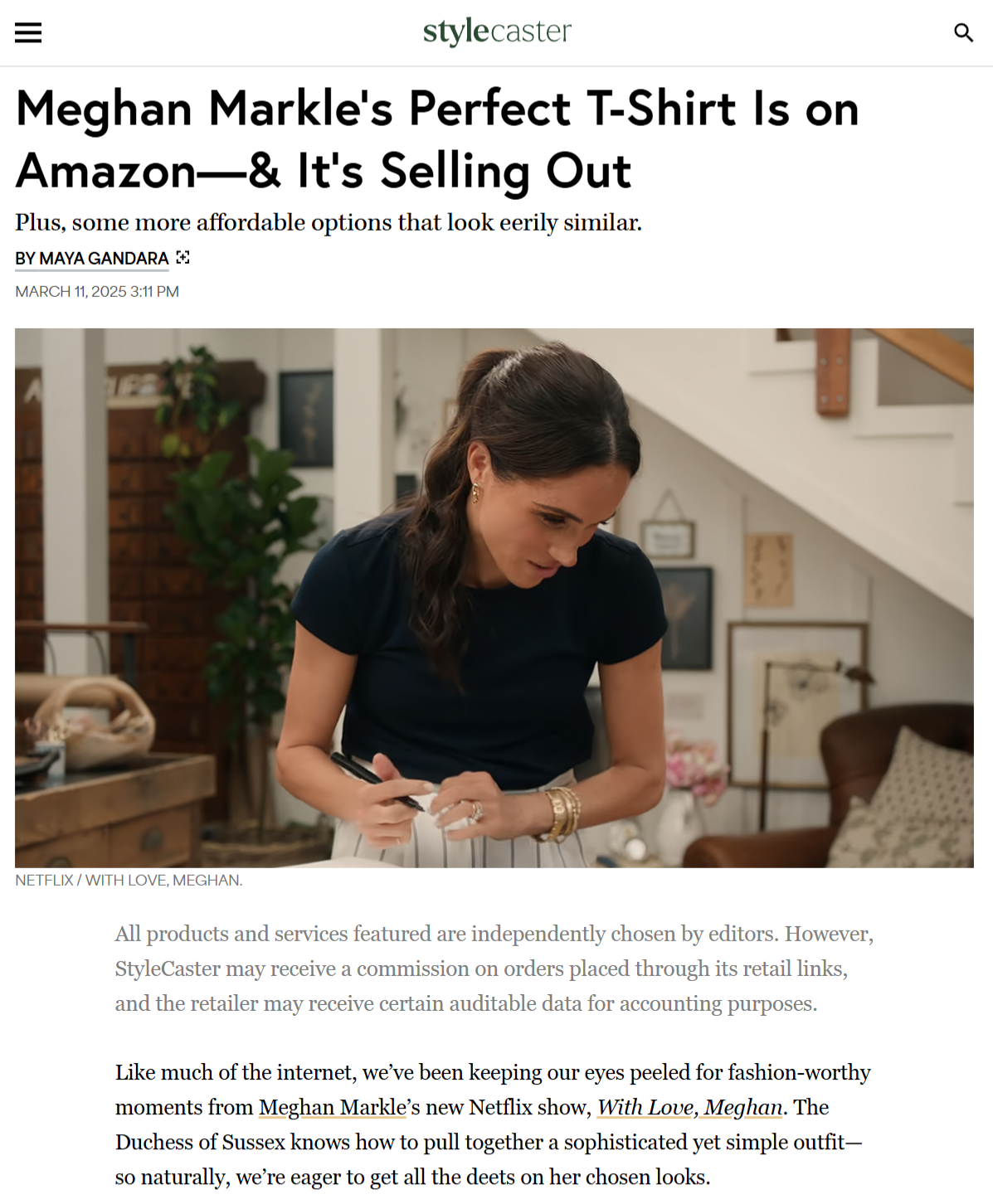 Meghan Markle’s Perfect TShirt Is on Amazon—& It’s Selling Out Bleusalt