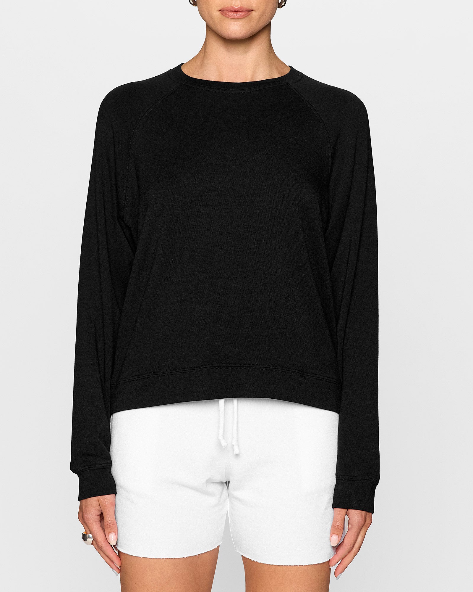 Black | Women's Raglan Crew by Bleusalt