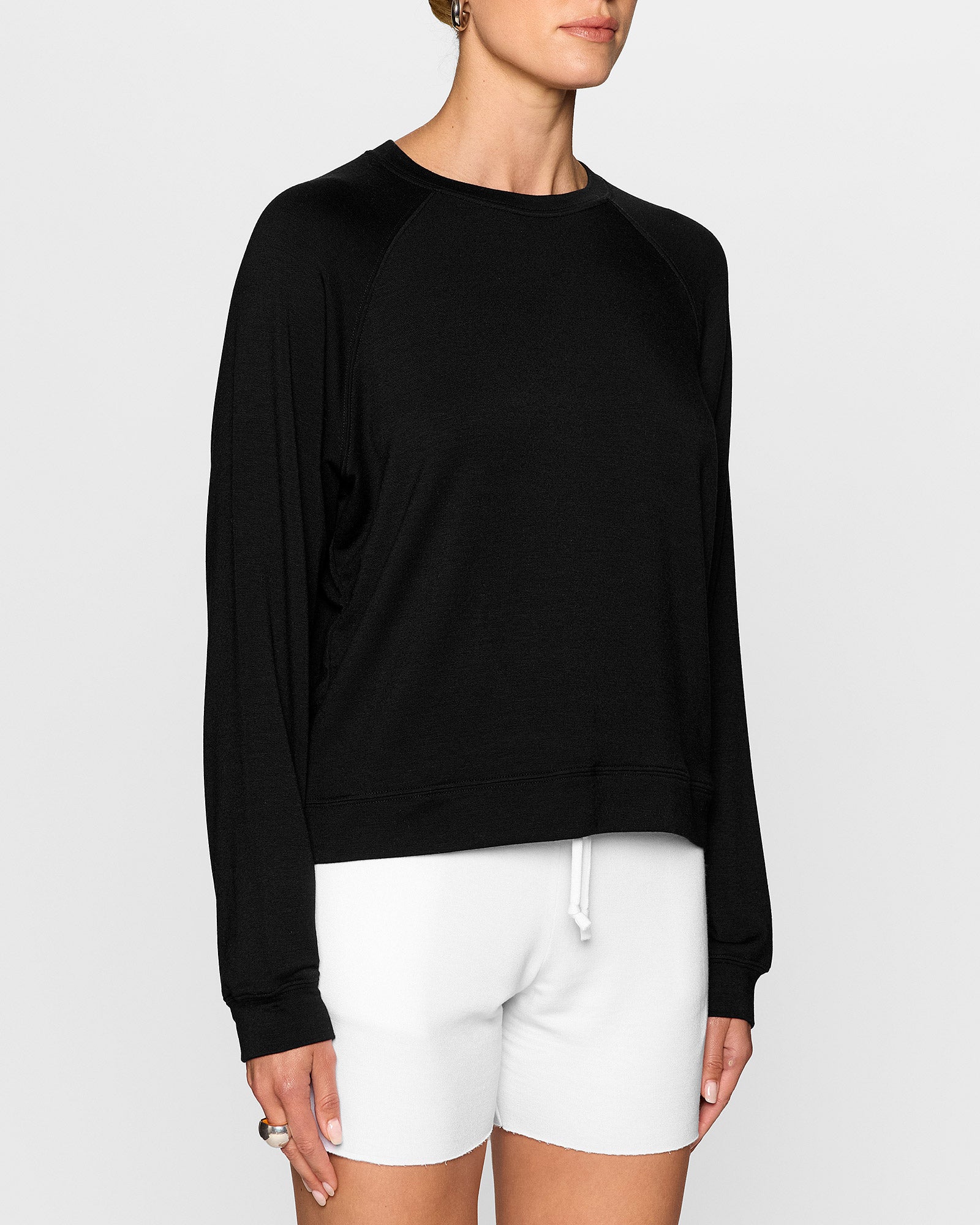 Black | Women's Raglan Crew by Bleusalt