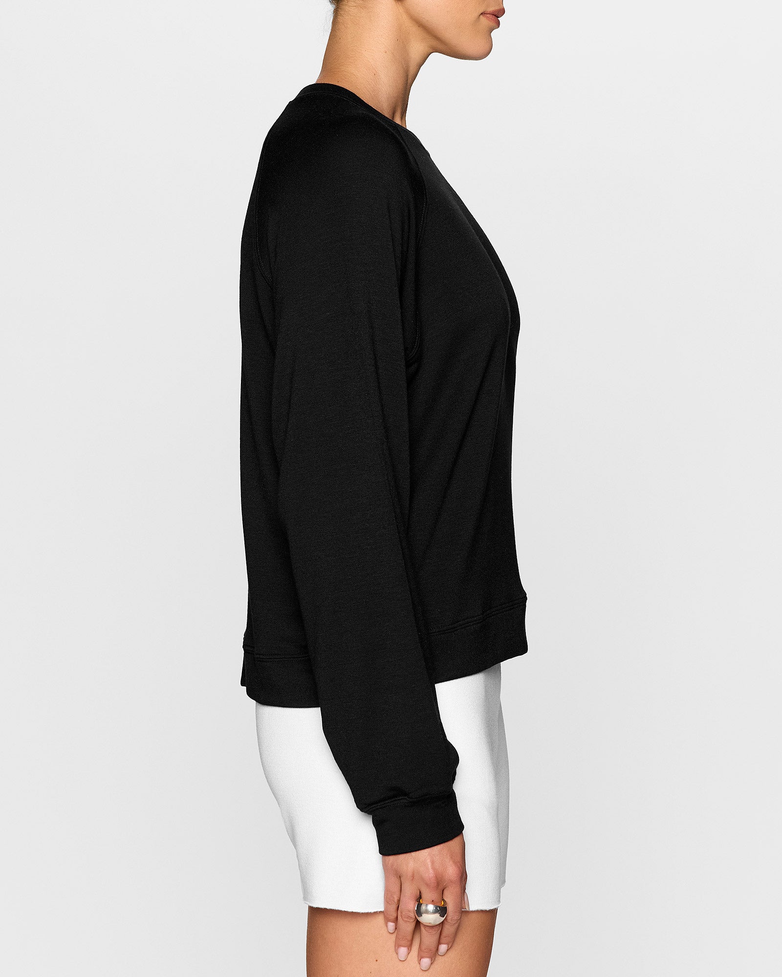 Black | Women's Raglan Crew by Bleusalt