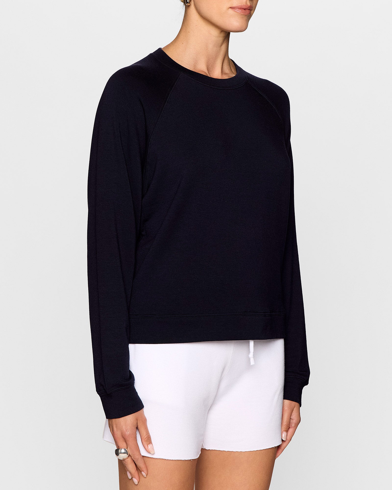 Navy | Women's Raglan Crew by Bleusalt