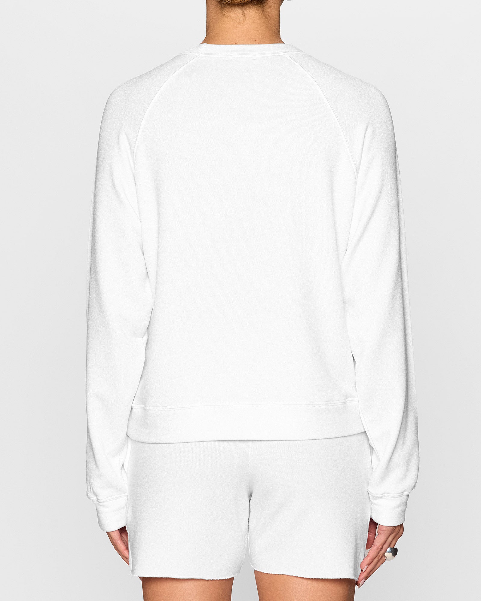 White | Women's Raglan Crew by Bleusalt