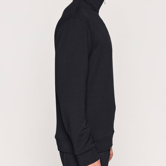 Black | The Men's 1/4 Zip - Zipper Up Side