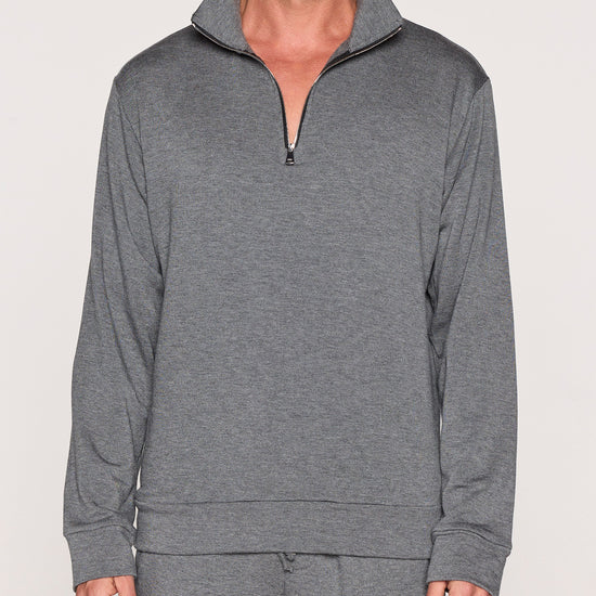 Dark Gray | The Men's 1/4 Zip - Zipper Down Front
