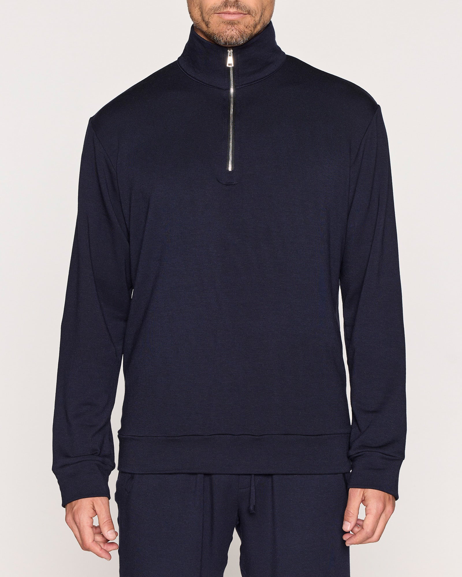 Navy | The Men's 1/4 Zip - Zipper Up Front
