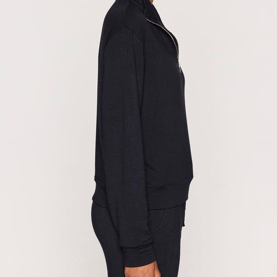 Black | Women's 1/4 Zip Side