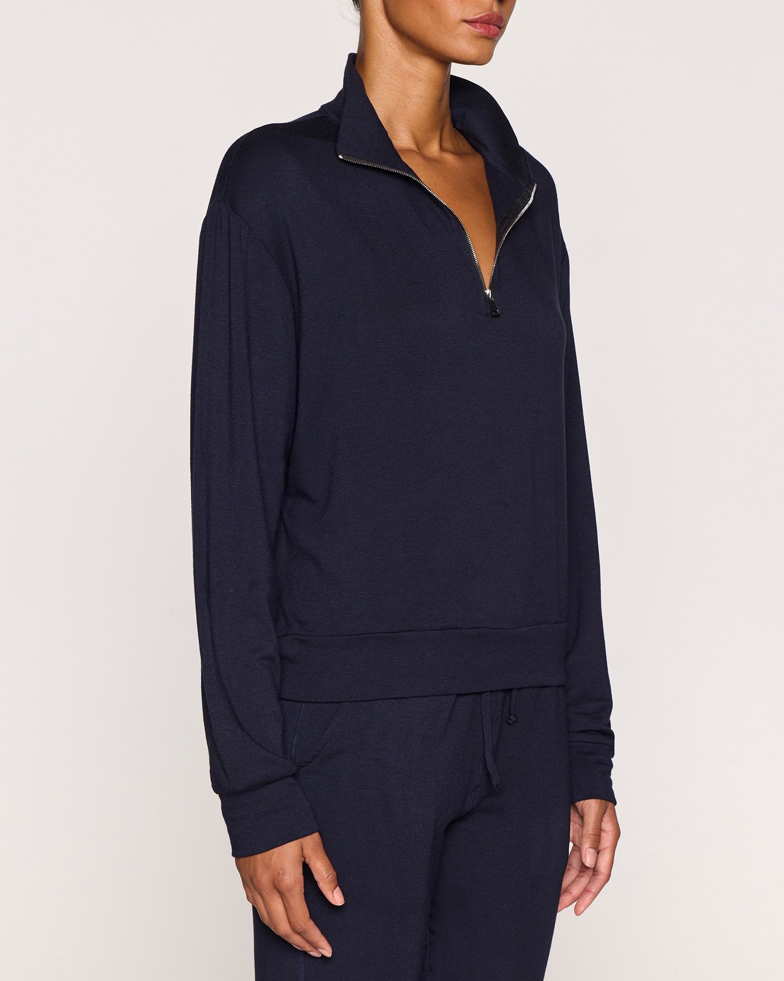 Navy | Women's 1/4 Zip Angle