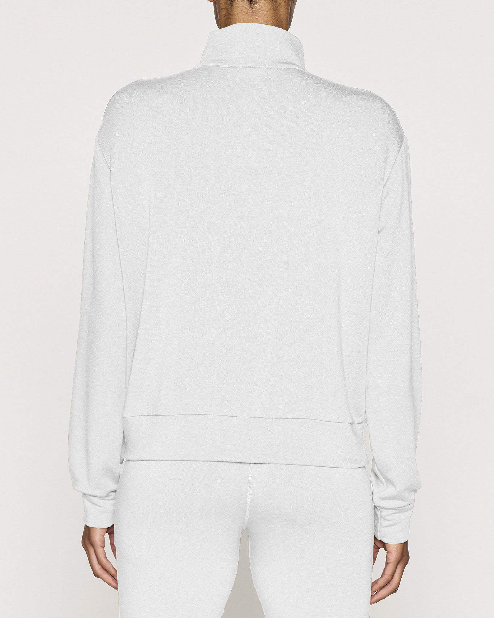 White | Women's Long Sleeve Zip Hoodie