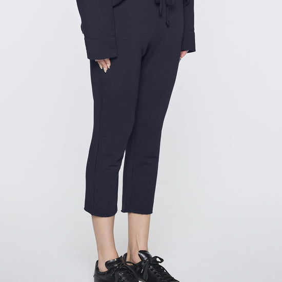 Navy | Drop Crop Pant Angle