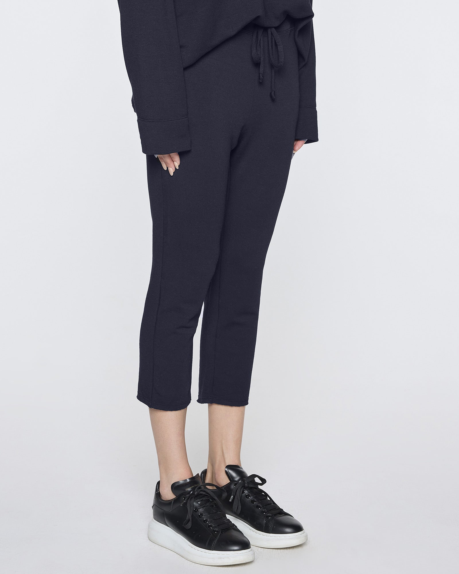 Navy | Drop Crop Pant Angle