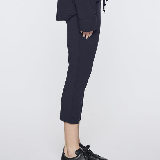 Navy | Drop Crop Pant Side