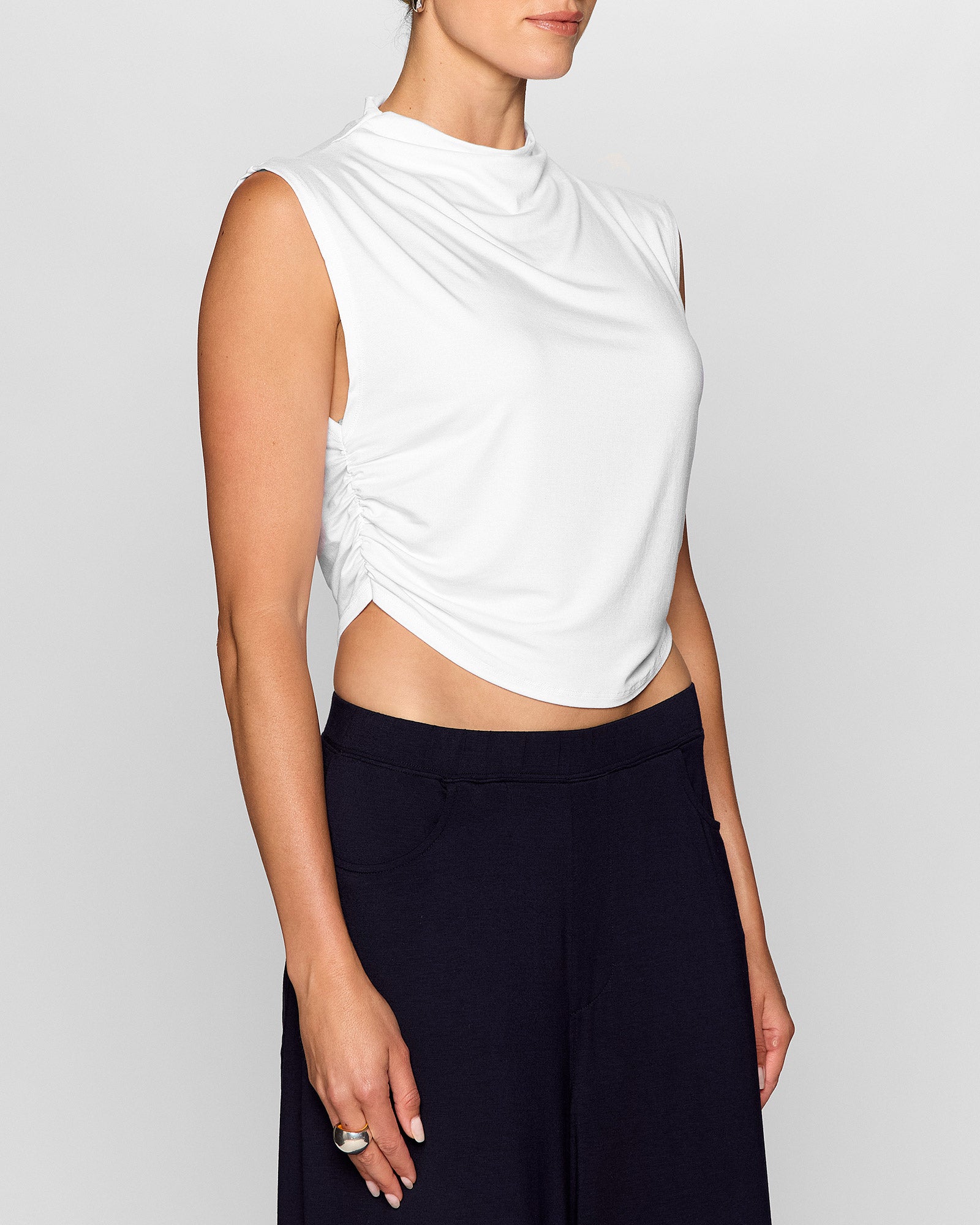 White | The Nina Top: A Sleeveless top by Bleusalt