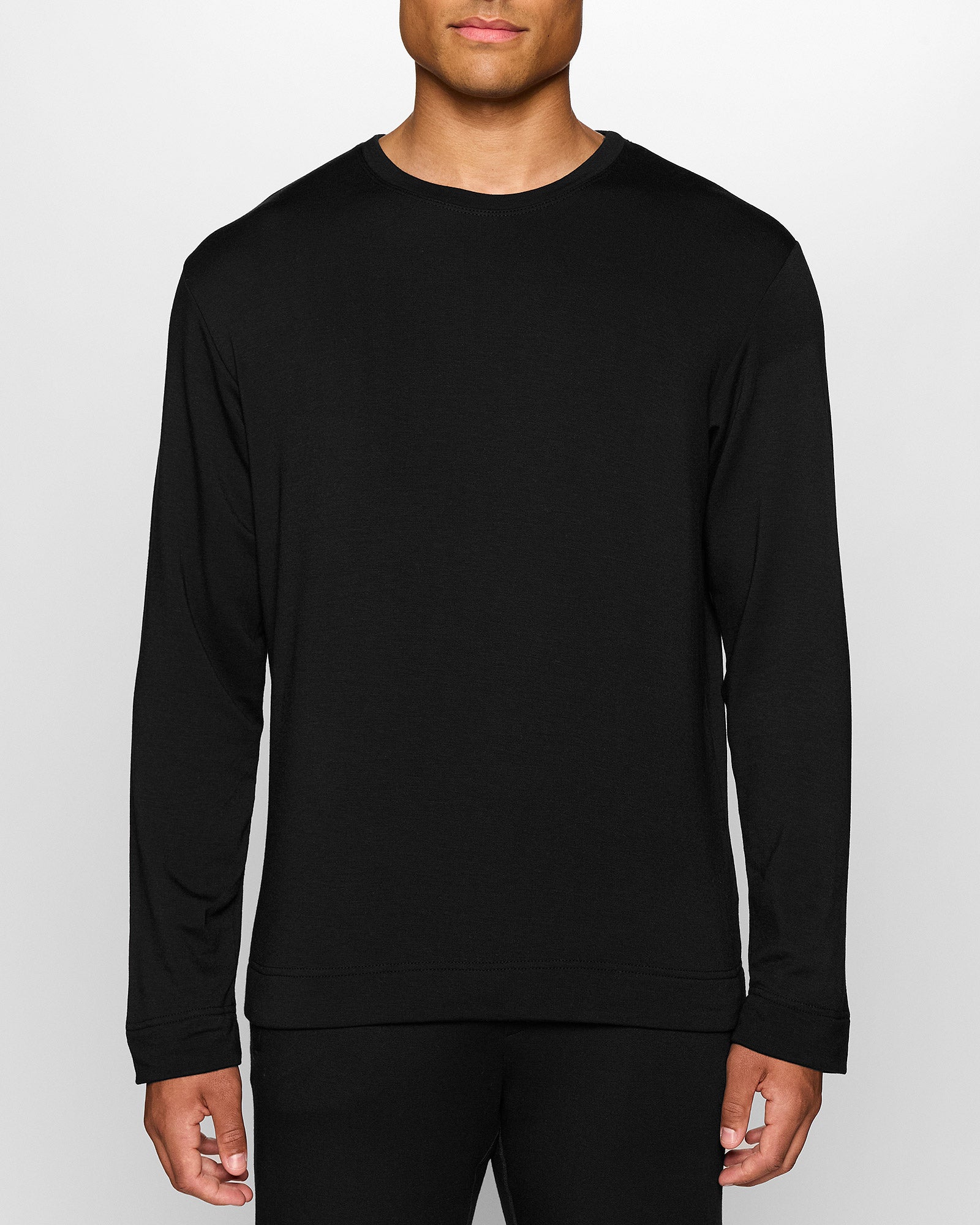Black | The Long Sleeve Crew Pullover