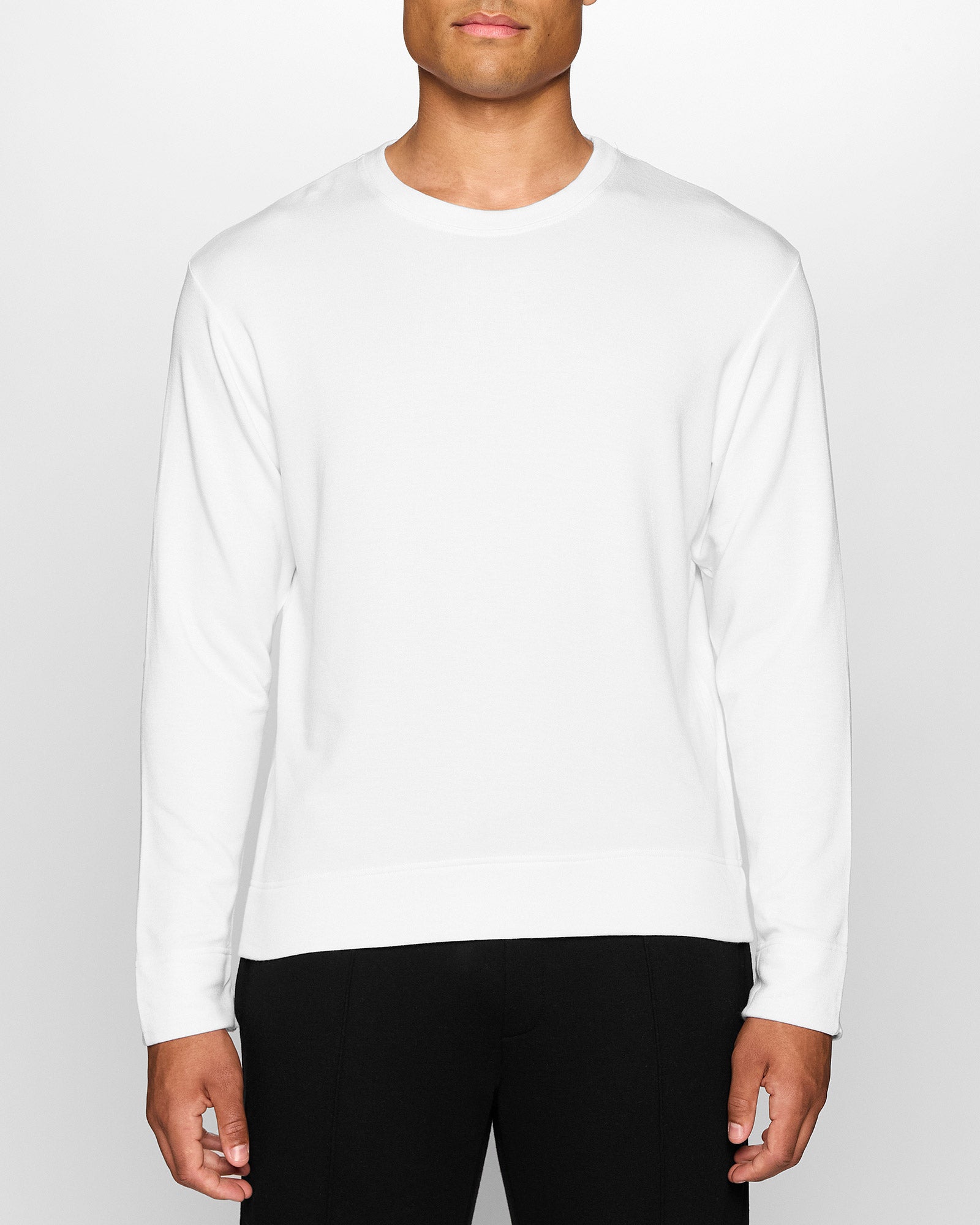 White | The Long Sleeve Crew Pullover