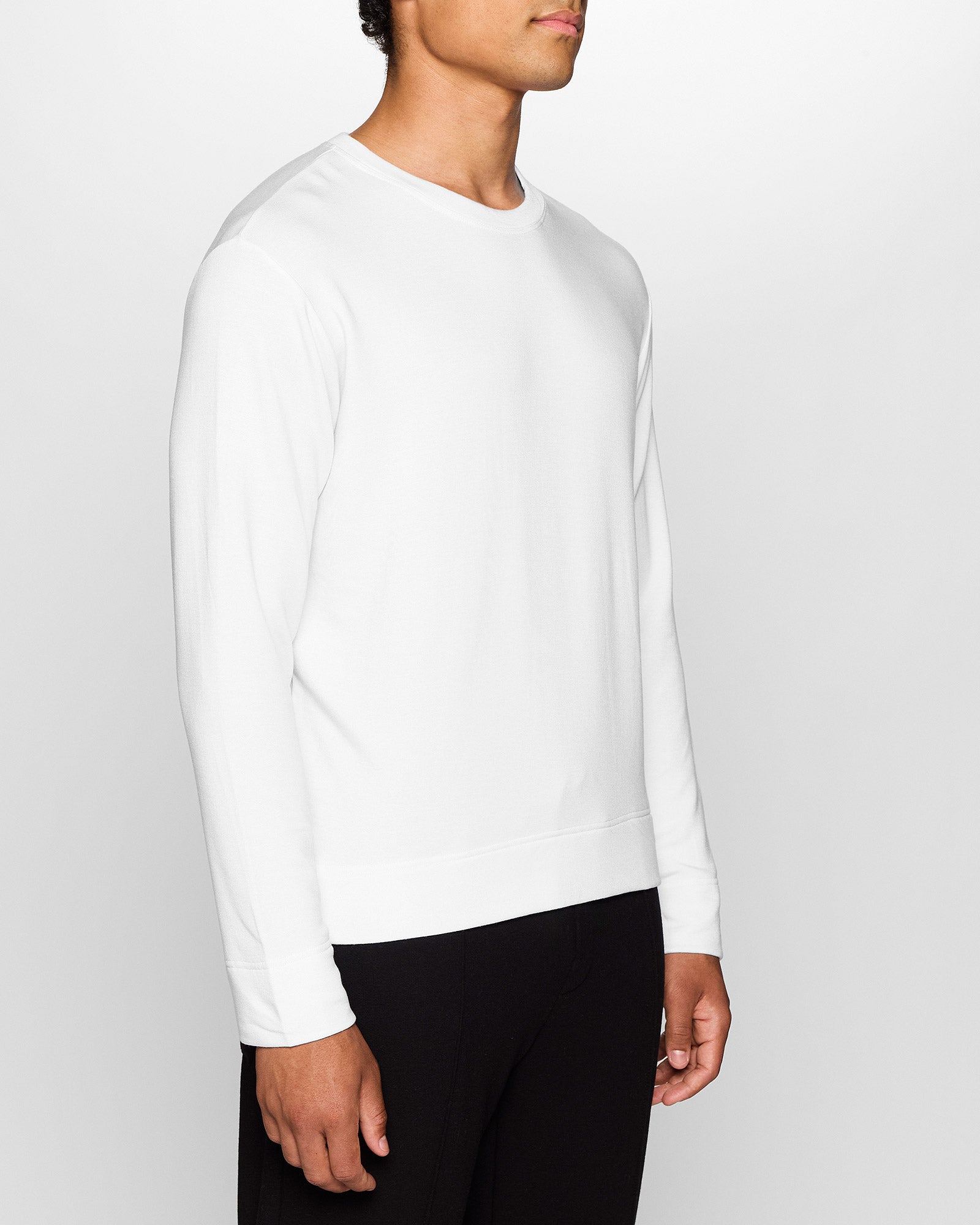 White | The Long Sleeve Crew Pullover