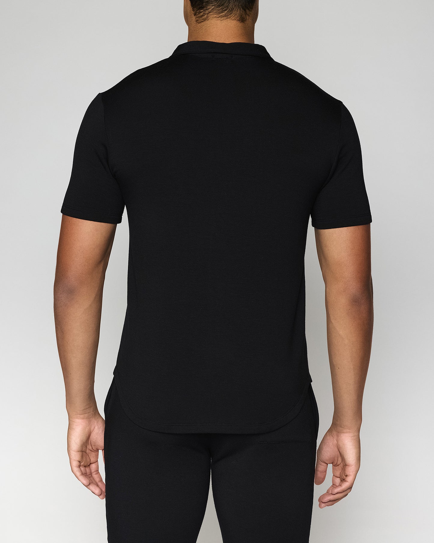 Black | Men's Zip Polo Back