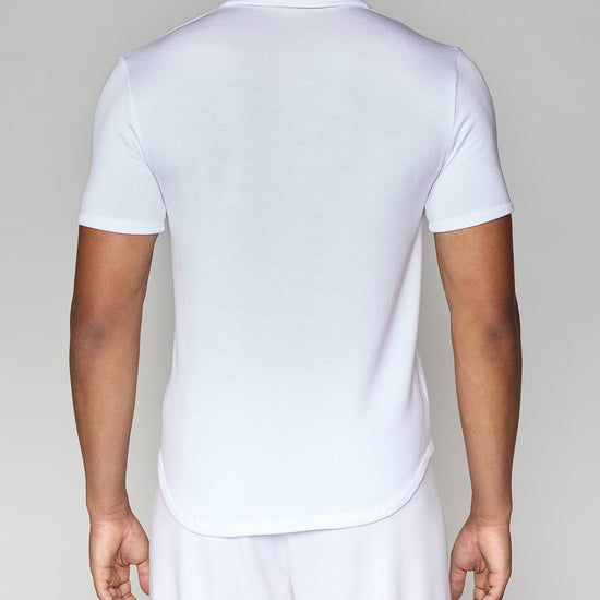 White | Men's Zip Polo Back