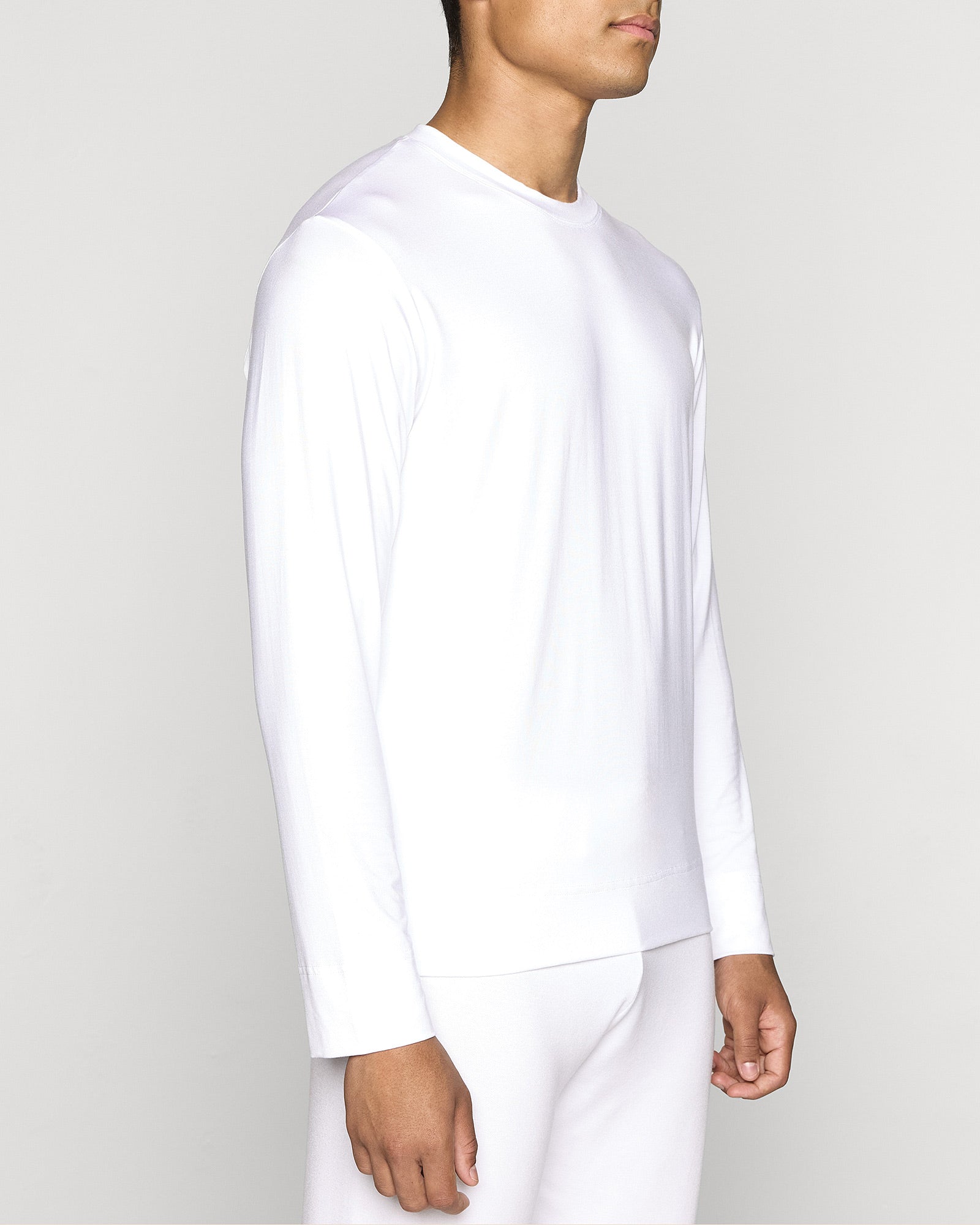 White | The Long Sleeve Crew Pullover Lite