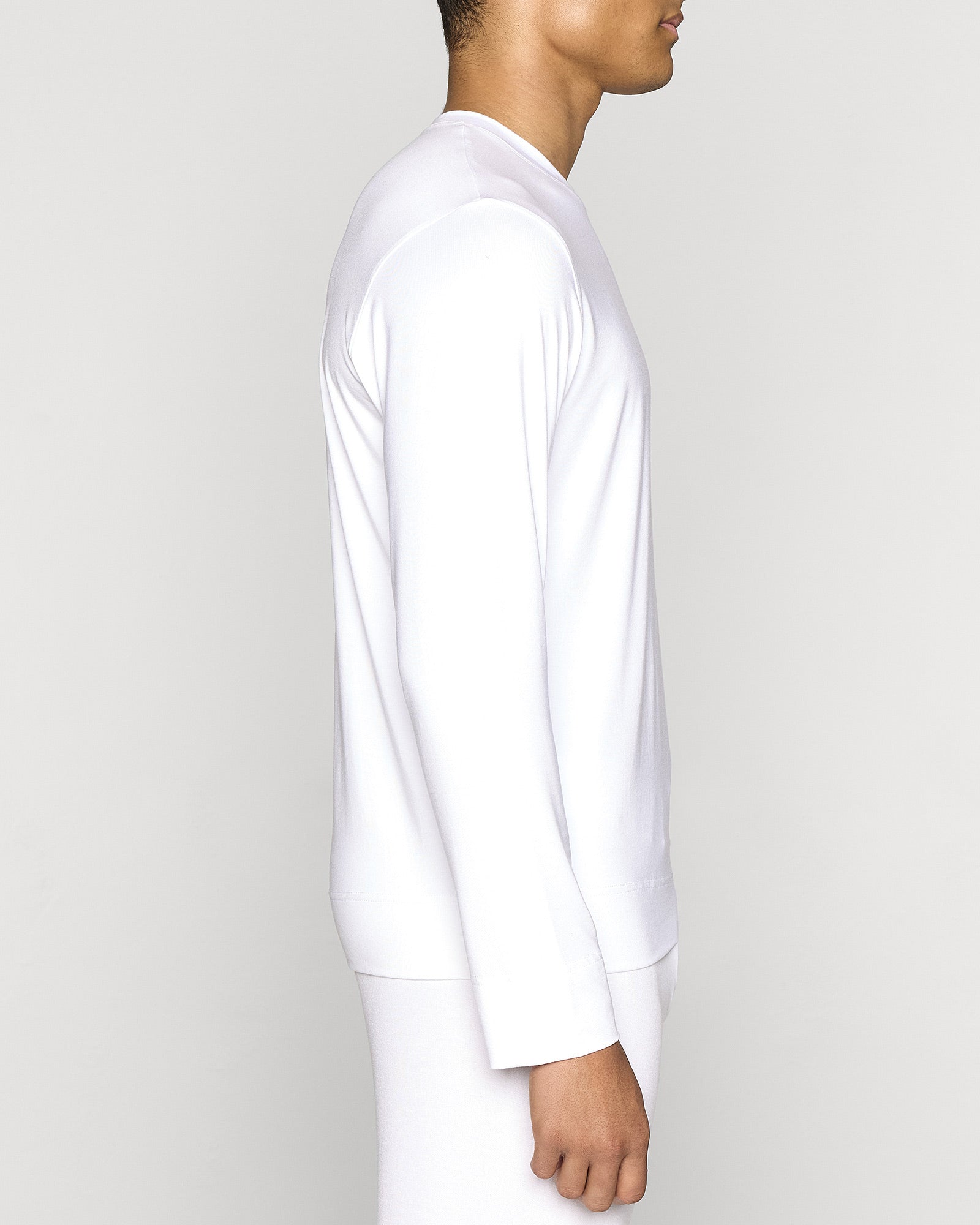 White | The Long Sleeve Crew Pullover Lite