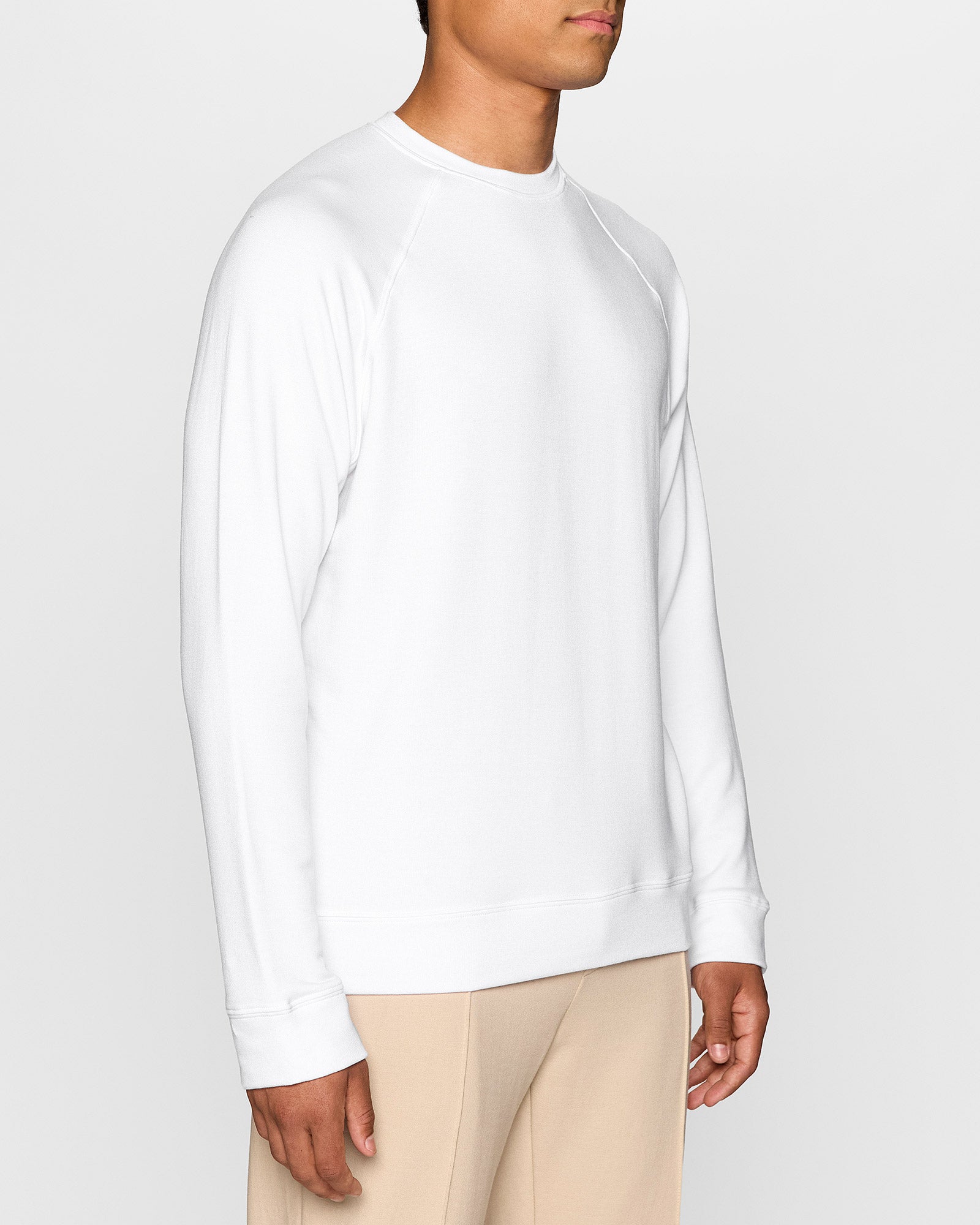 White | Men's Raglan Crew