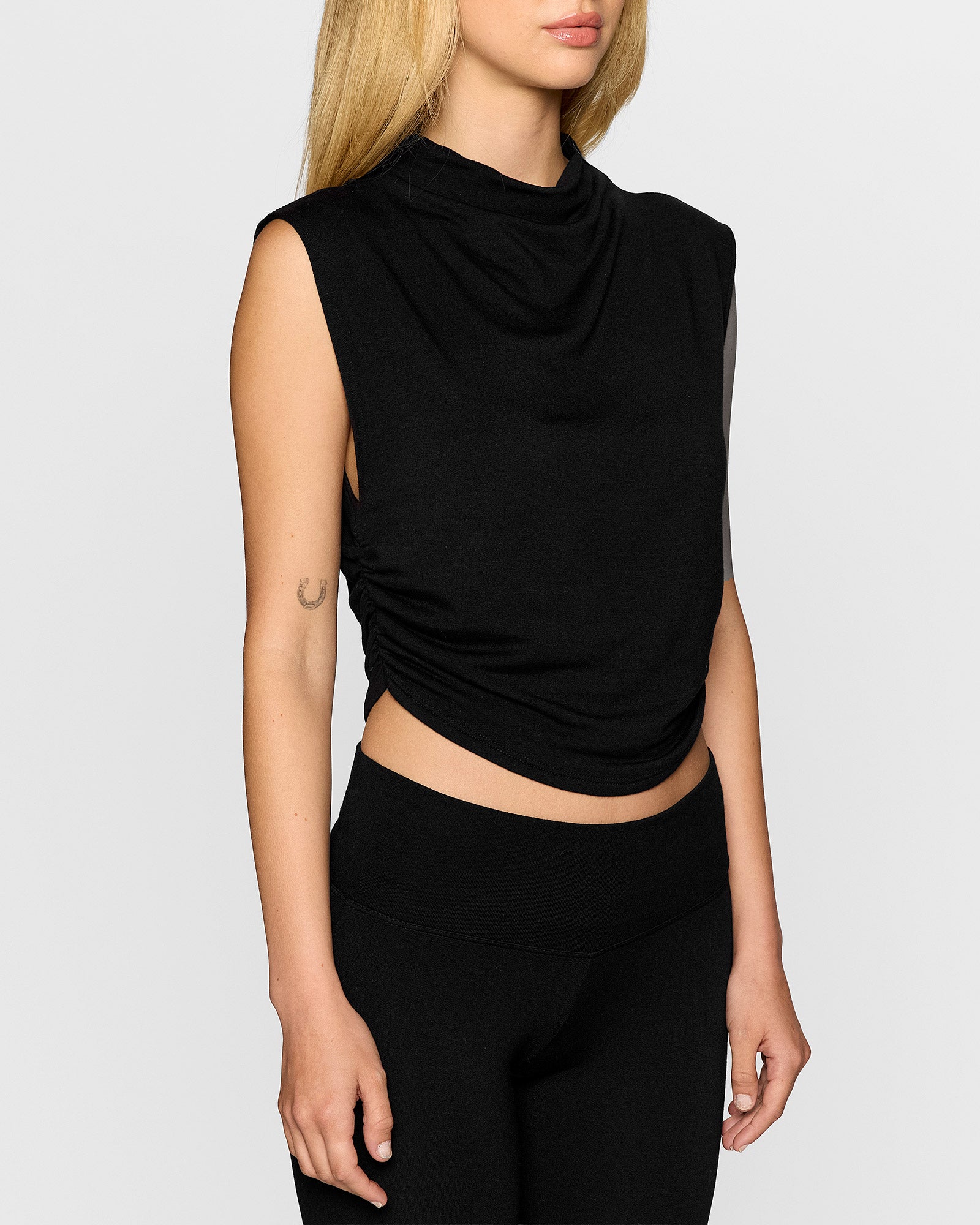 Black | The Nina Top in Signature Bleusalt Fabric