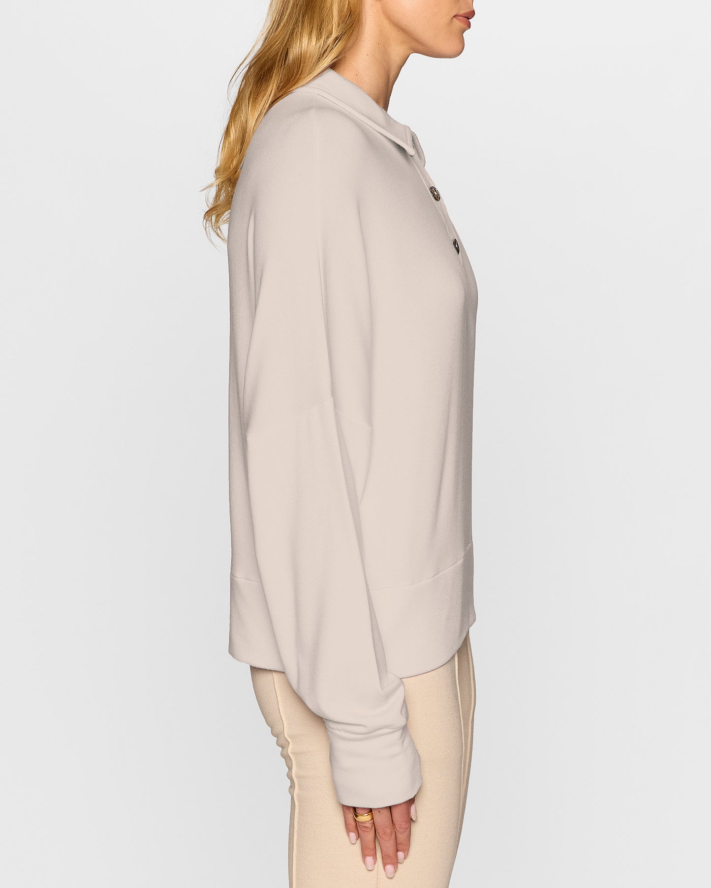 Stone | The Long Sleeve Oversized Polo