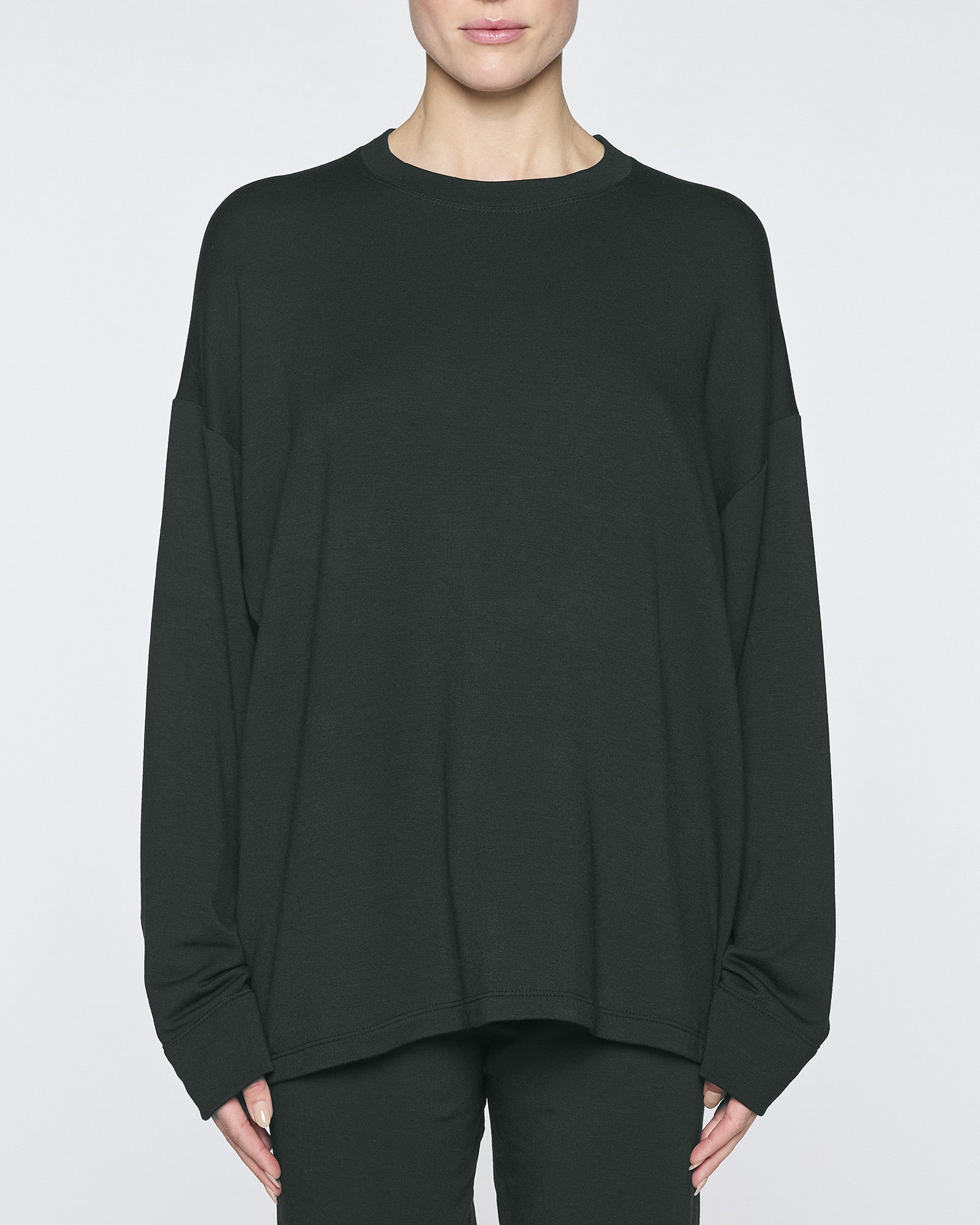 Hunter Green | The Women's Long Sleeve Oversized Crew