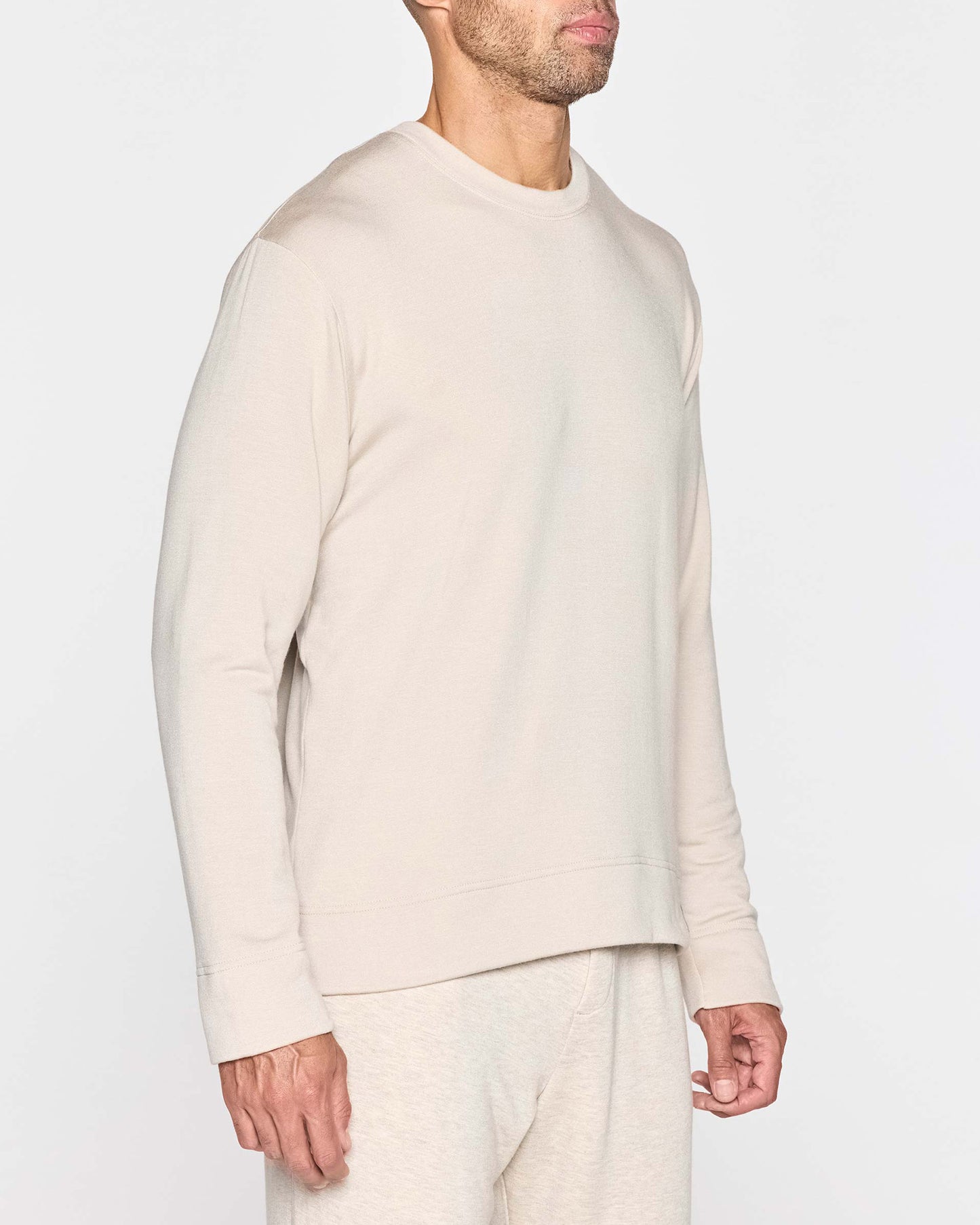 Stone | Mens Long Sleeve Pullover Angle