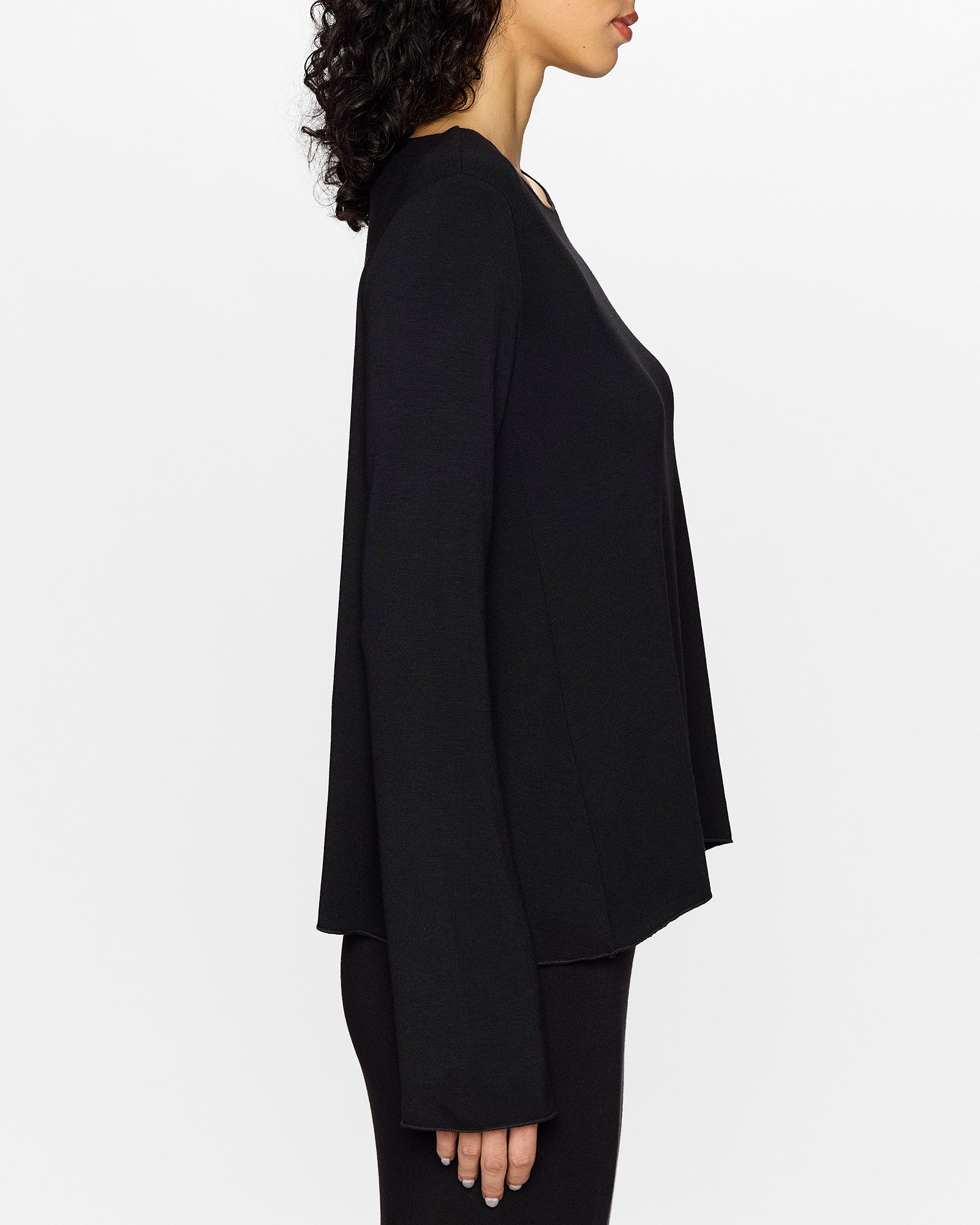 Black | The Long Barbra Top by Bleusalt