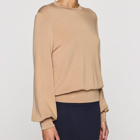 Camel | Womens Bubble Crew Long Sleeve