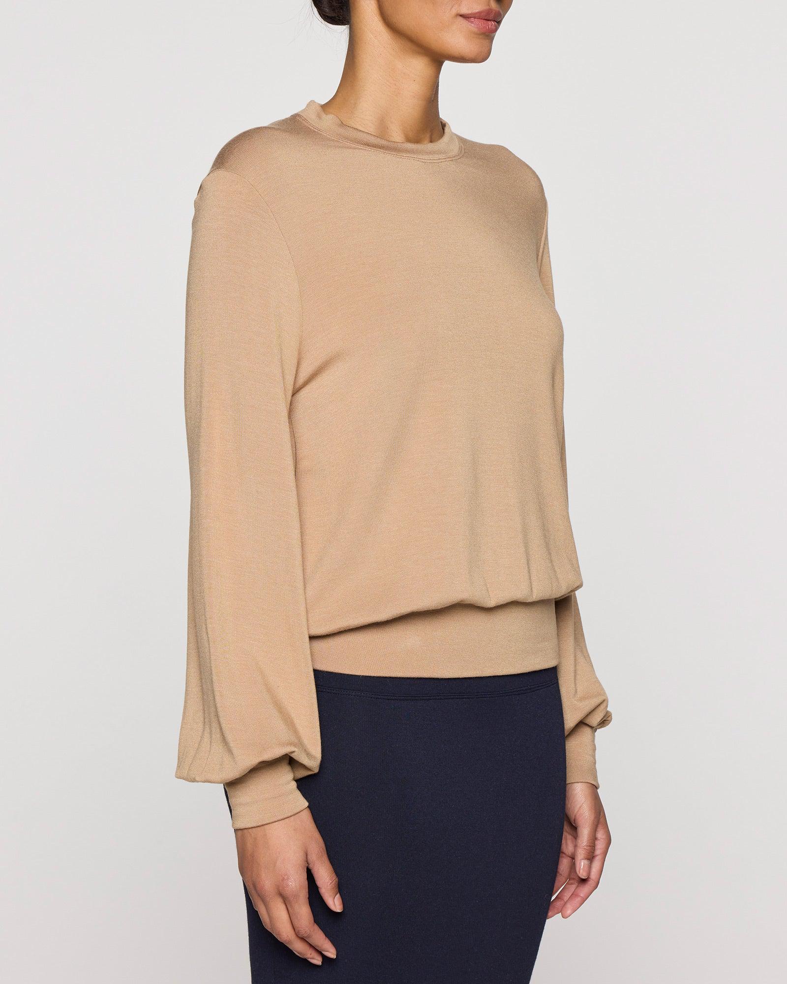 Camel | Womens Bubble Crew Long Sleeve