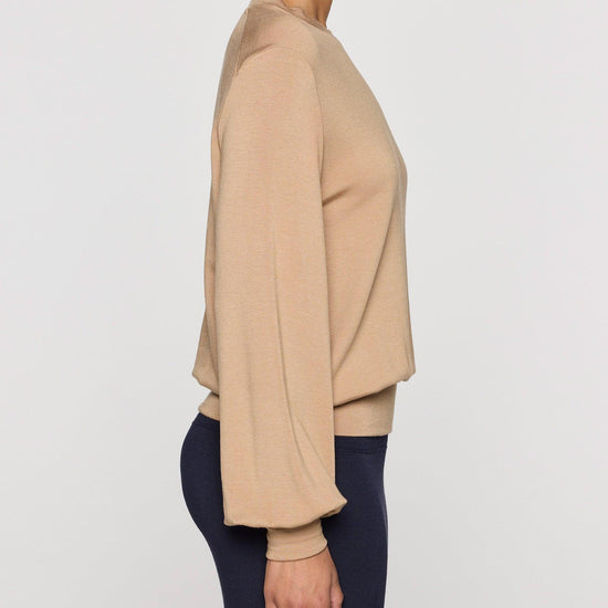 Camel | Womens Bubble Crew Long Sleeve