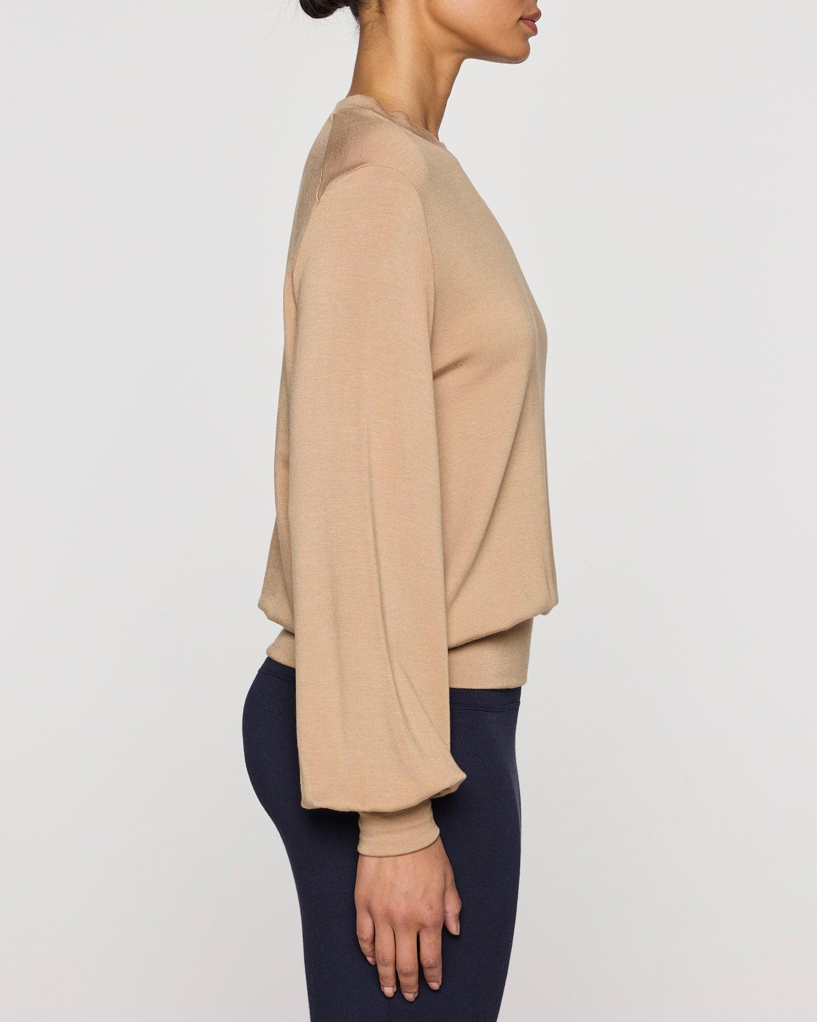 Camel | Womens Bubble Crew Long Sleeve