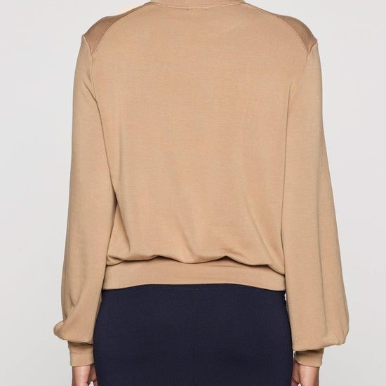 Camel | Womens Bubble Crew Long Sleeve