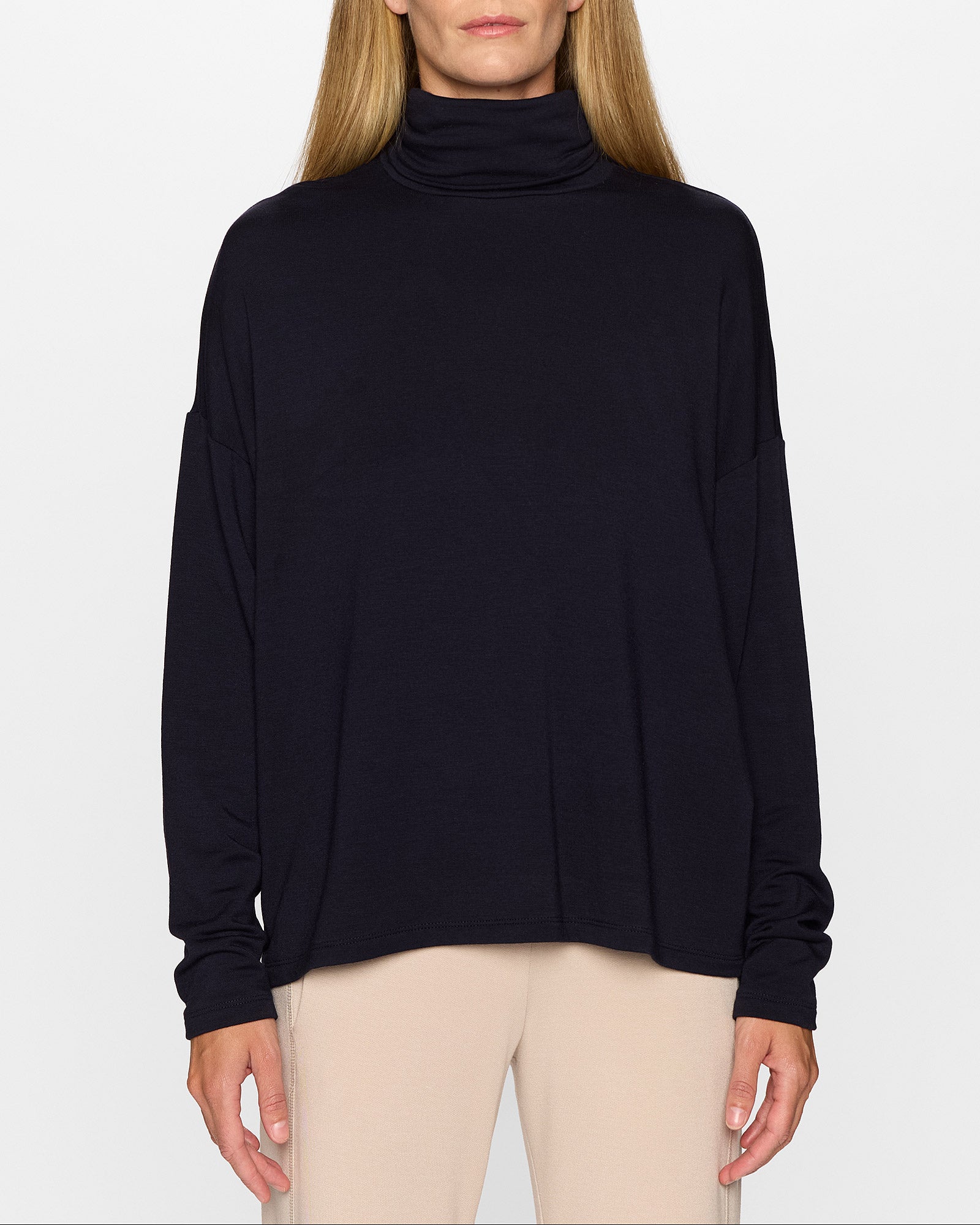 Navy | The Oversized Turtleneck