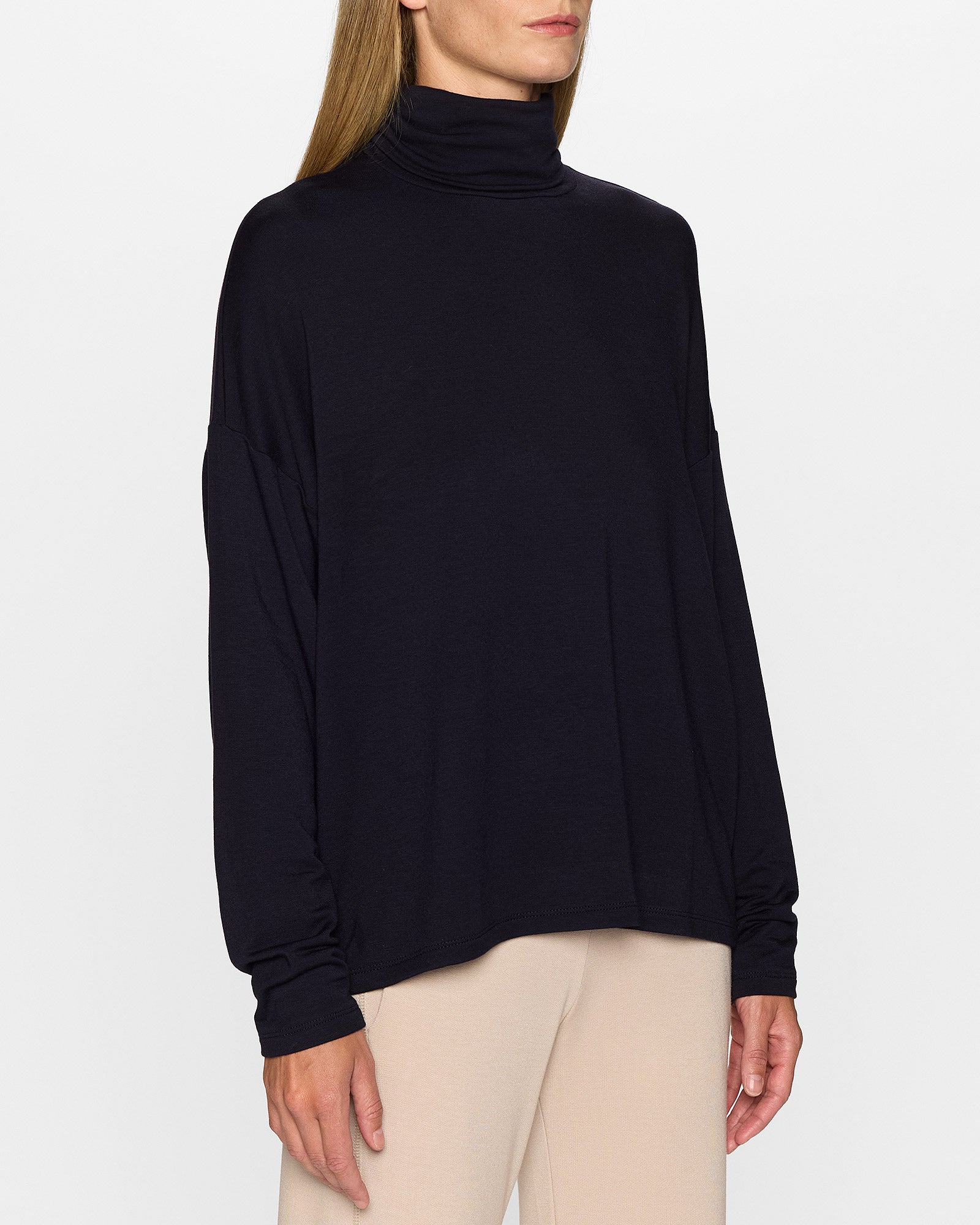 Navy | The Oversized Turtleneck