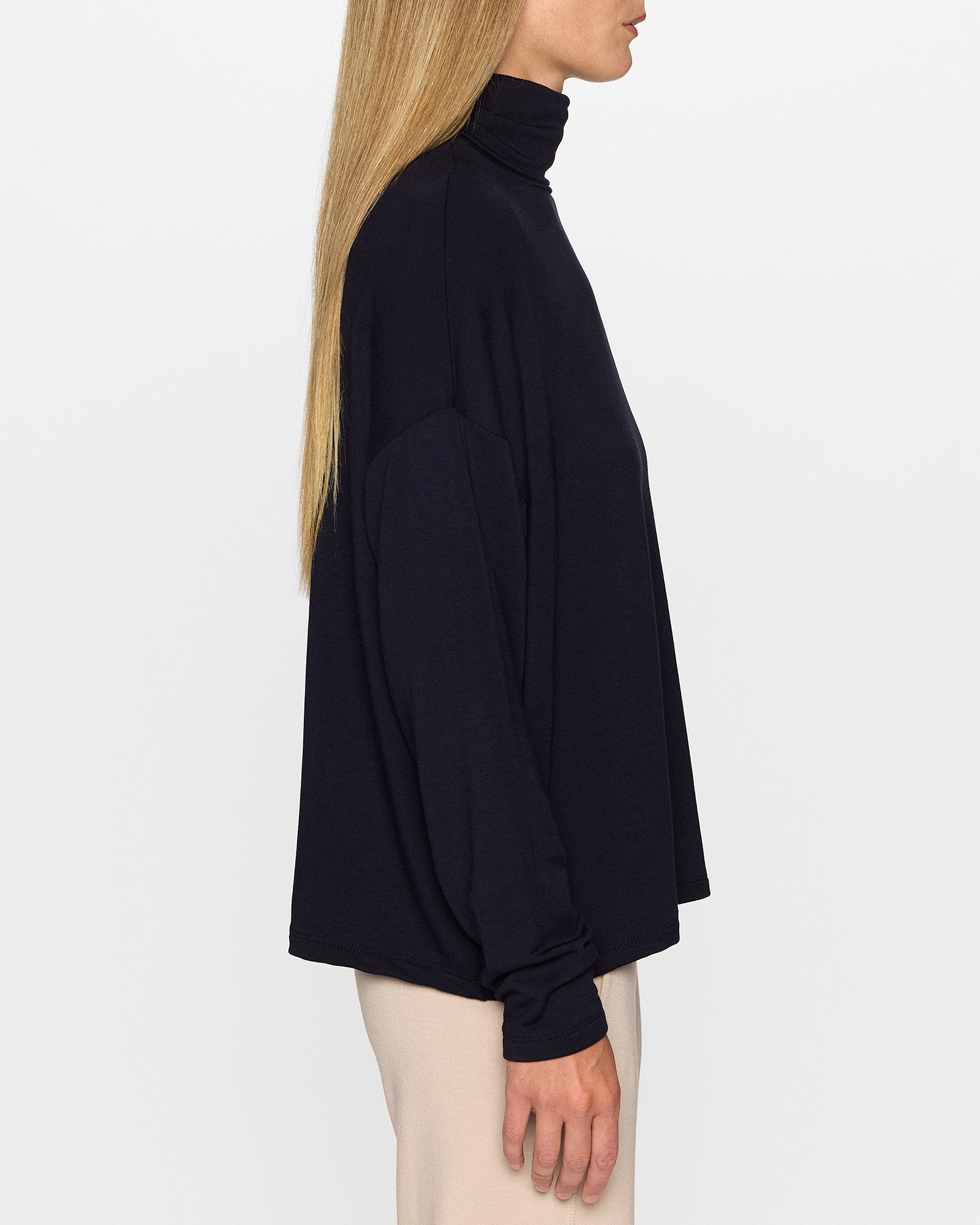Navy | The Oversized Turtleneck
