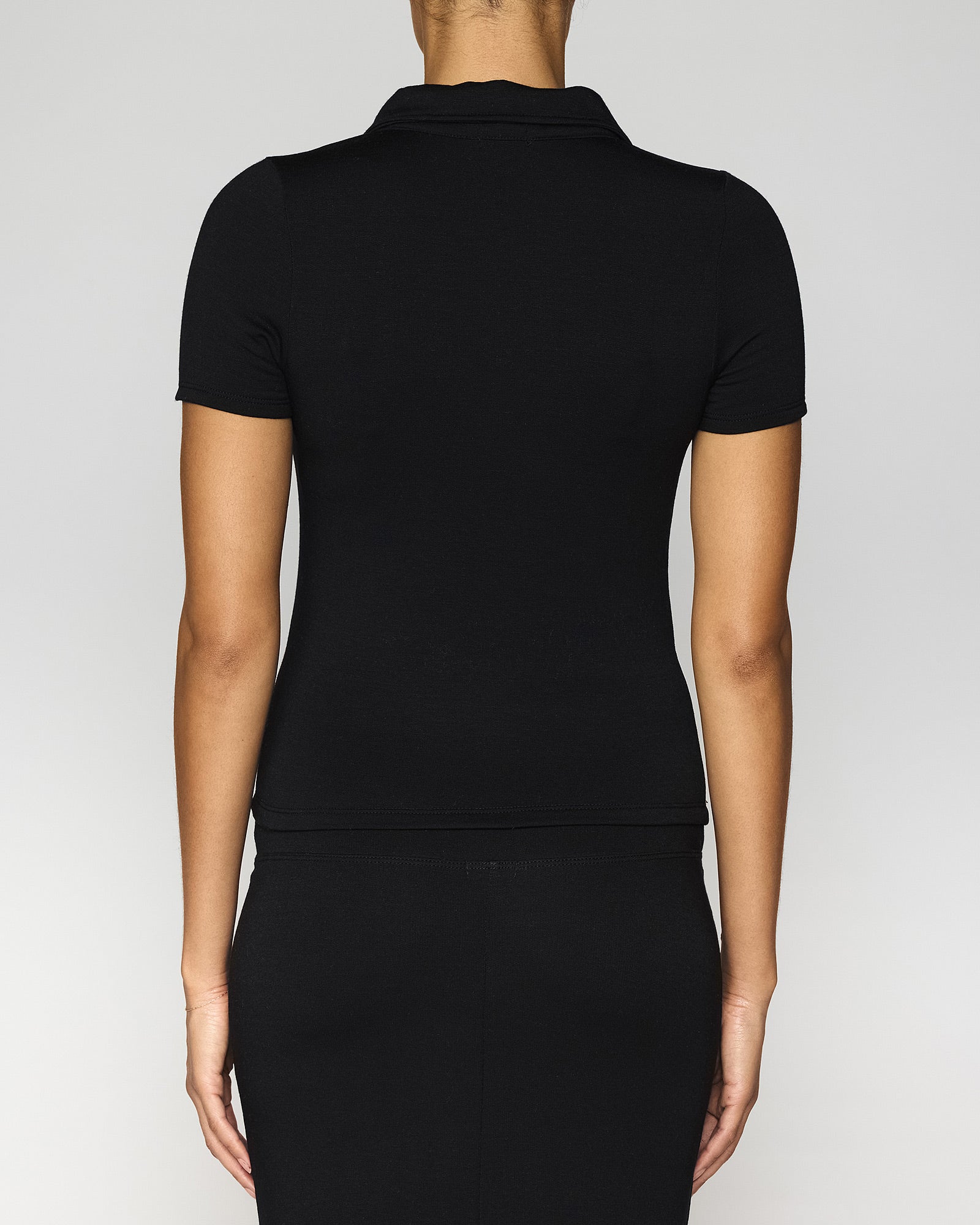 Black | Women's Zip Polo Back