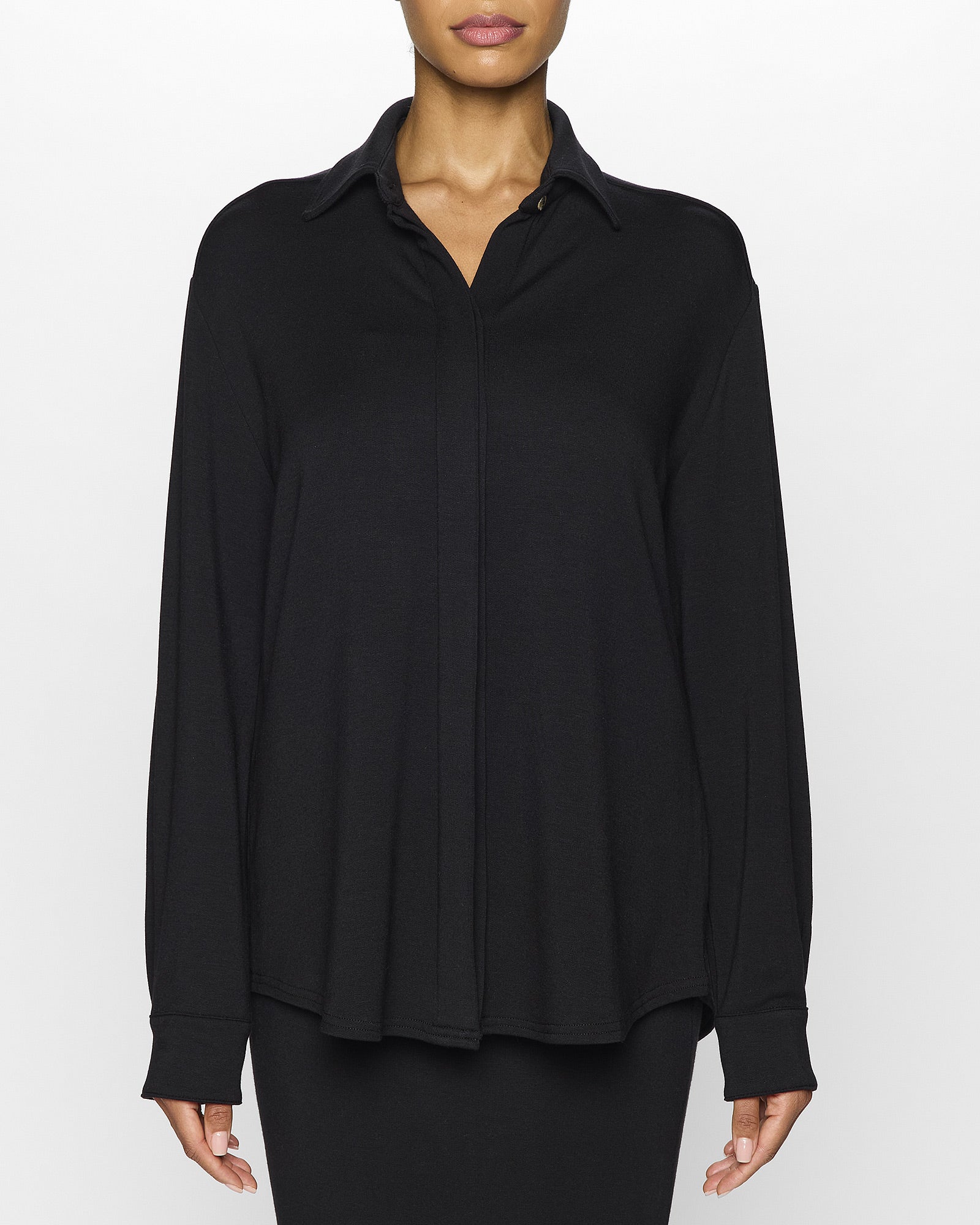 Black | The Women's Button-Up Shirt Front