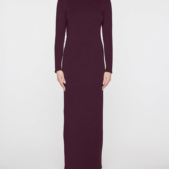 Bordeaux | Women's Long Sleeve Crew Neck Dress