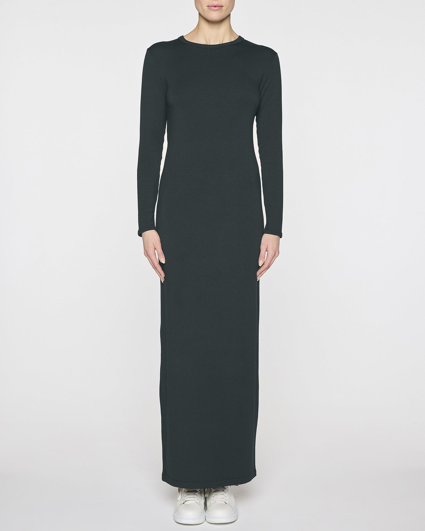 Hunter Green | Long Sleeve Crew Dress