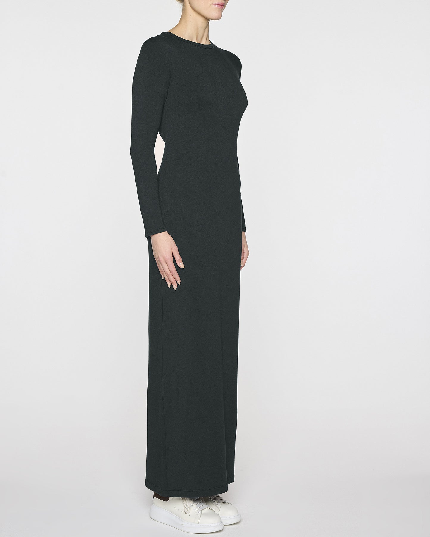 Hunter Green | Long Sleeve Crew Dress