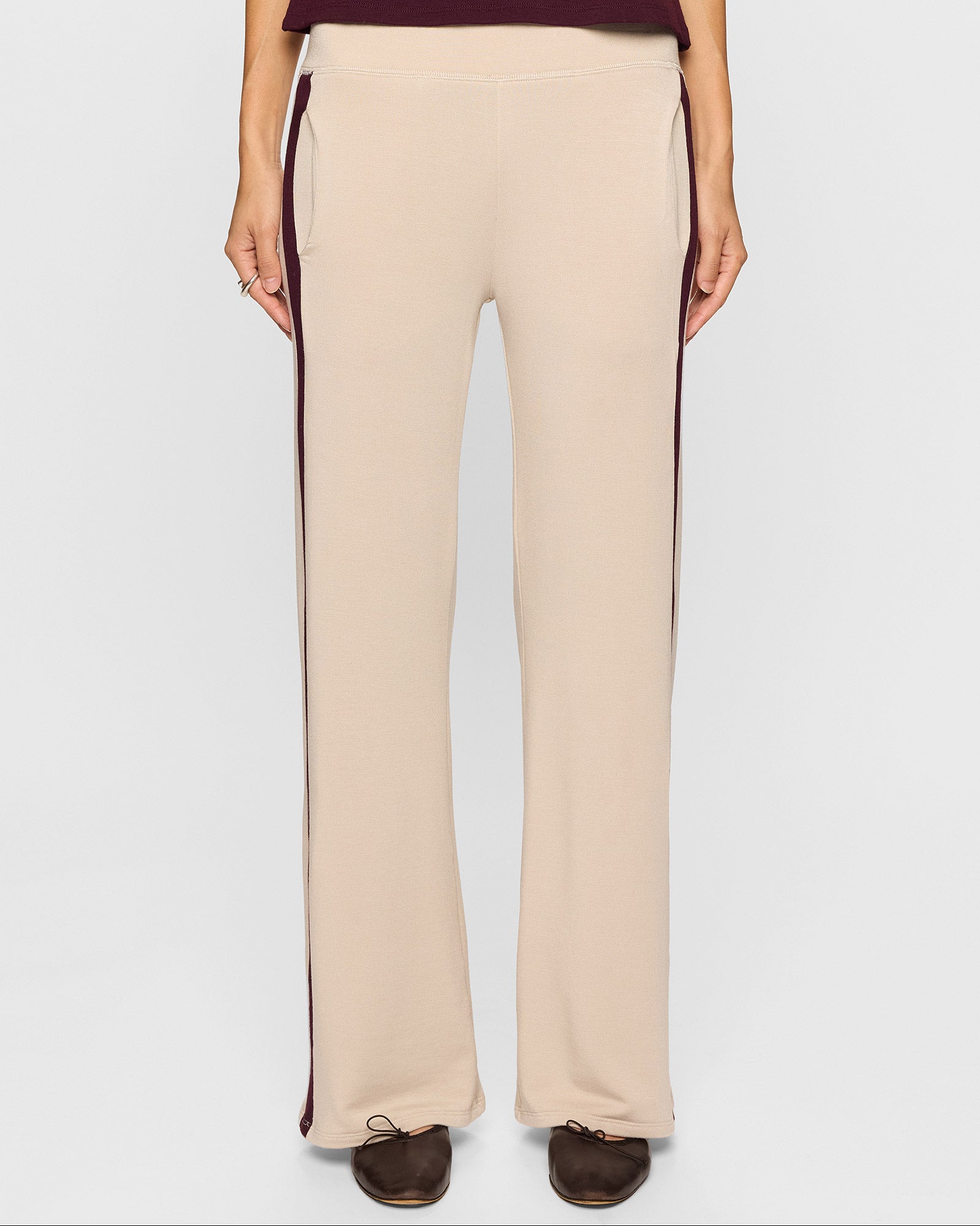 Stone/Bordeaux | The Cindy Racer Pant
