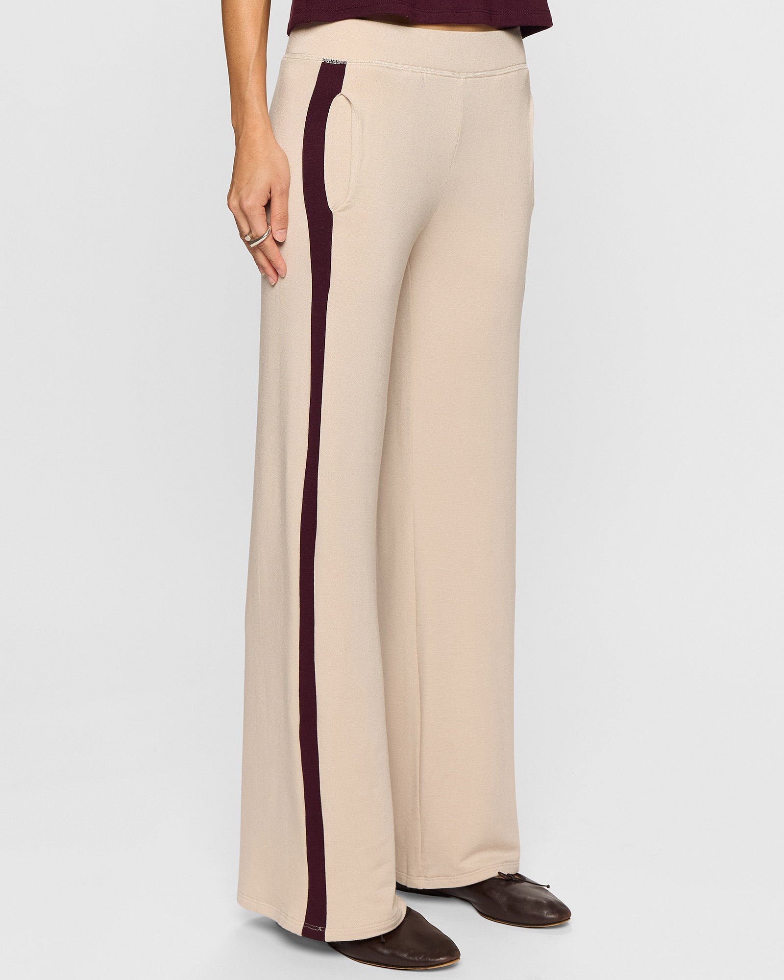 Stone/Bordeaux | The Cindy Racer Pant