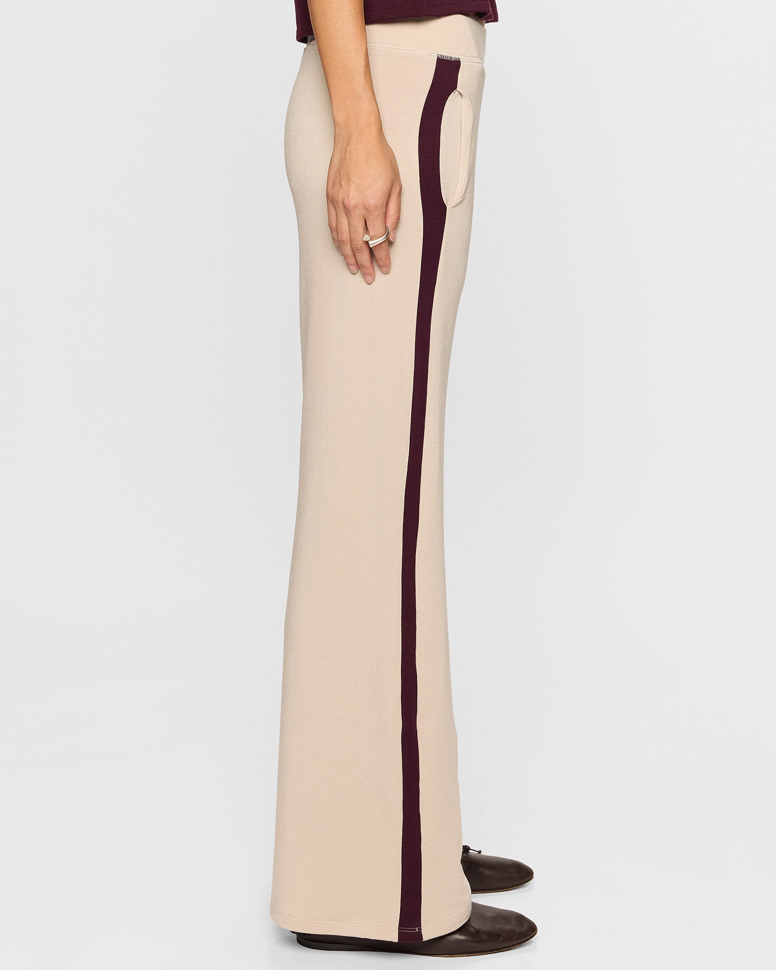 Stone/Bordeaux | The Cindy Racer Pant