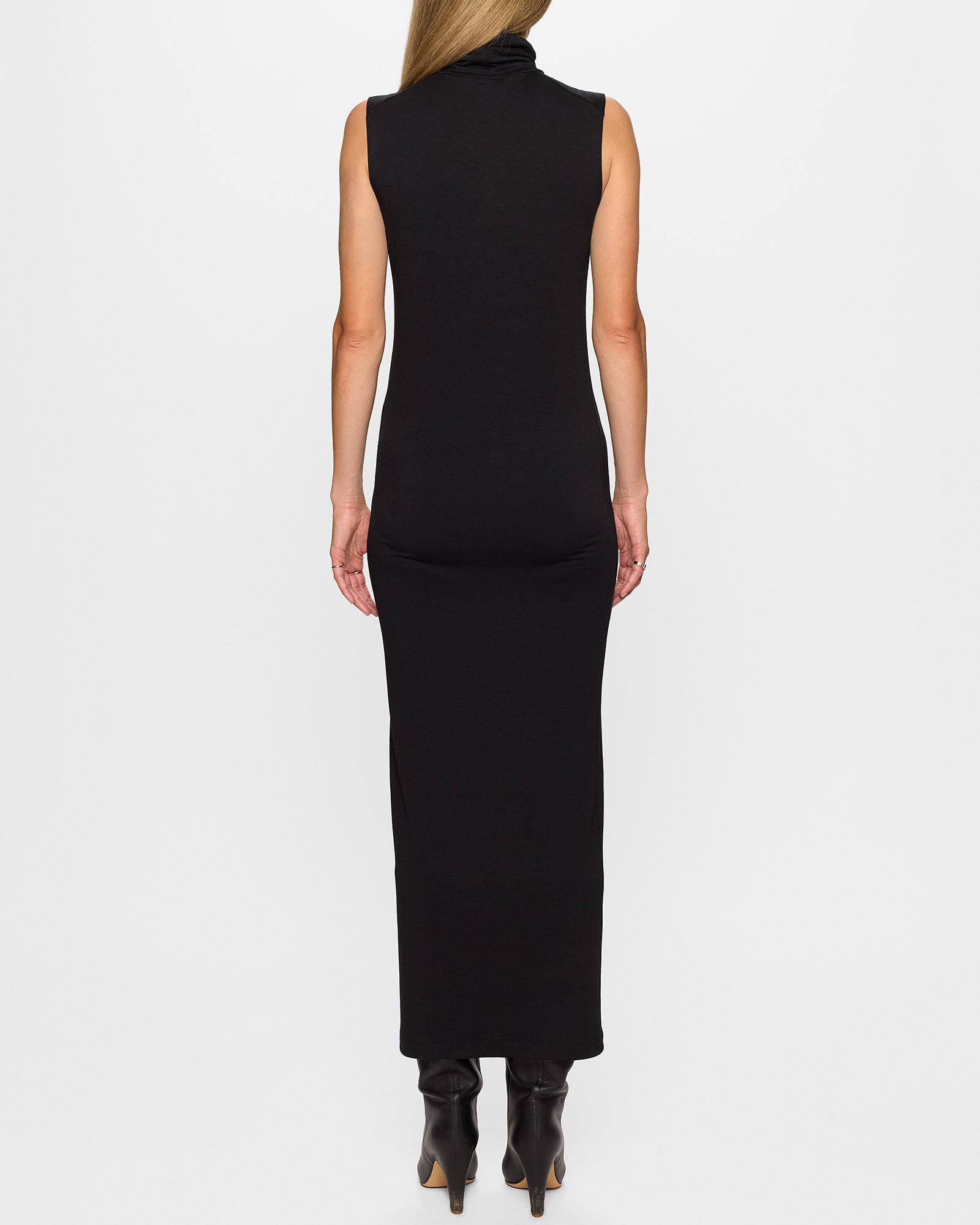 Black | The Sleeveless Turtleneck Dress by Bleusalt