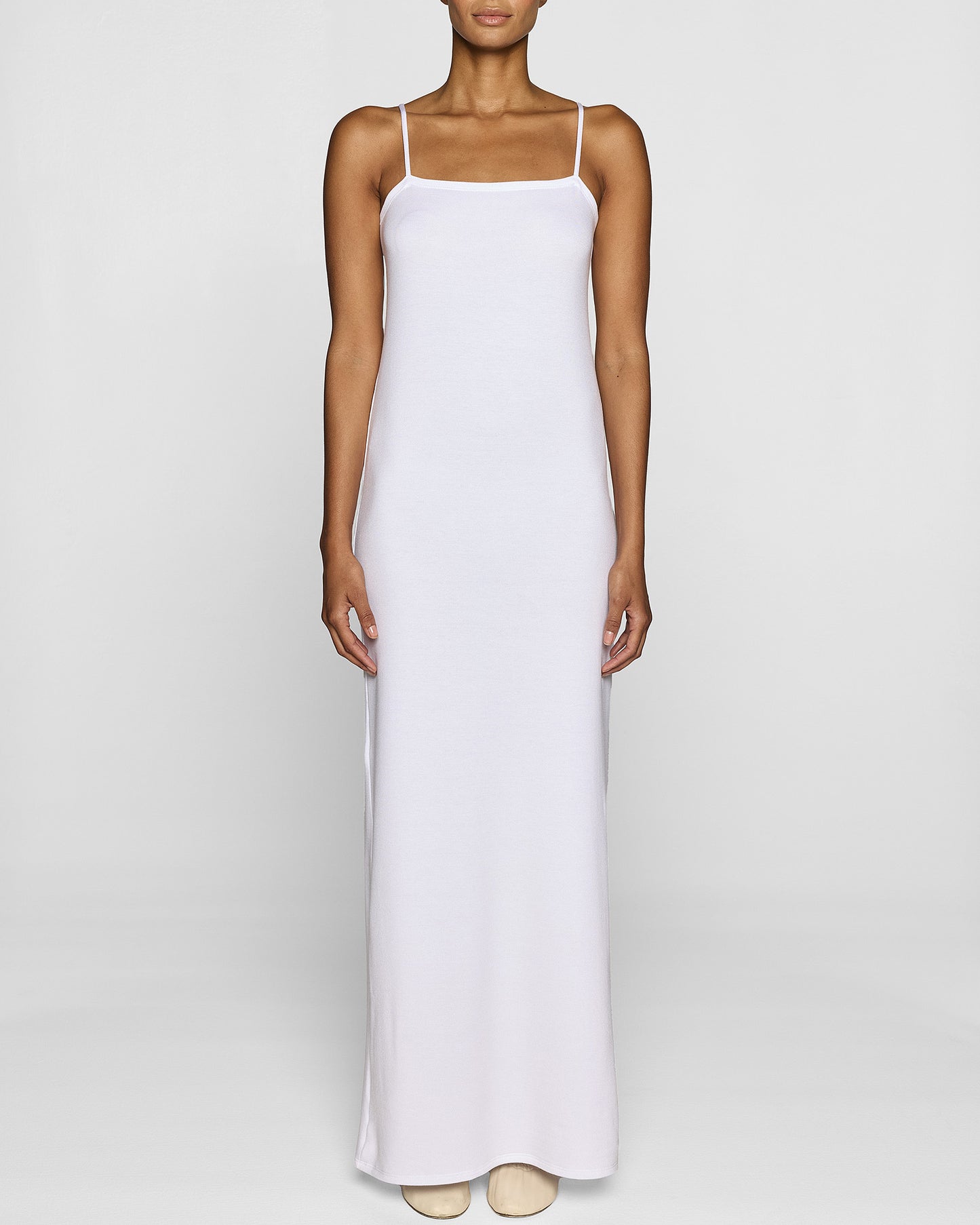 White | The Slip Dress Front