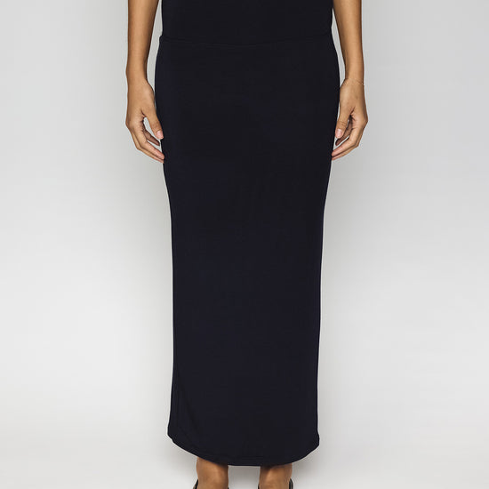 Navy | The Maxi Tube Skirt Front