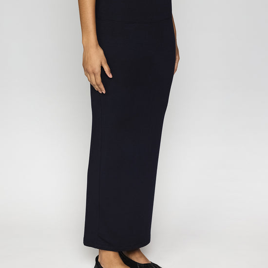 Navy | The Maxi Tube Skirt Angle